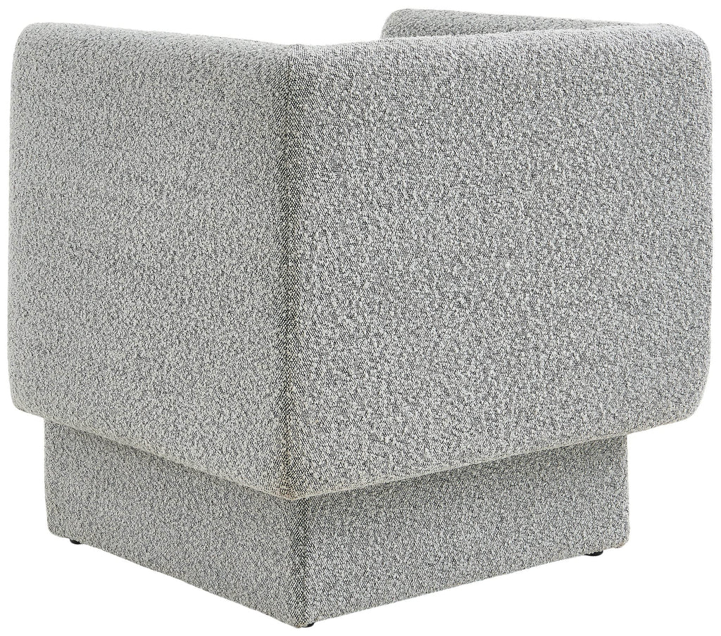 Meridian Furniture 575Grey Vera Collection Modern | Contemporary Boucle Fabric Upholstered Accent Chair, Grey, 31" W x 27" D x 29" H