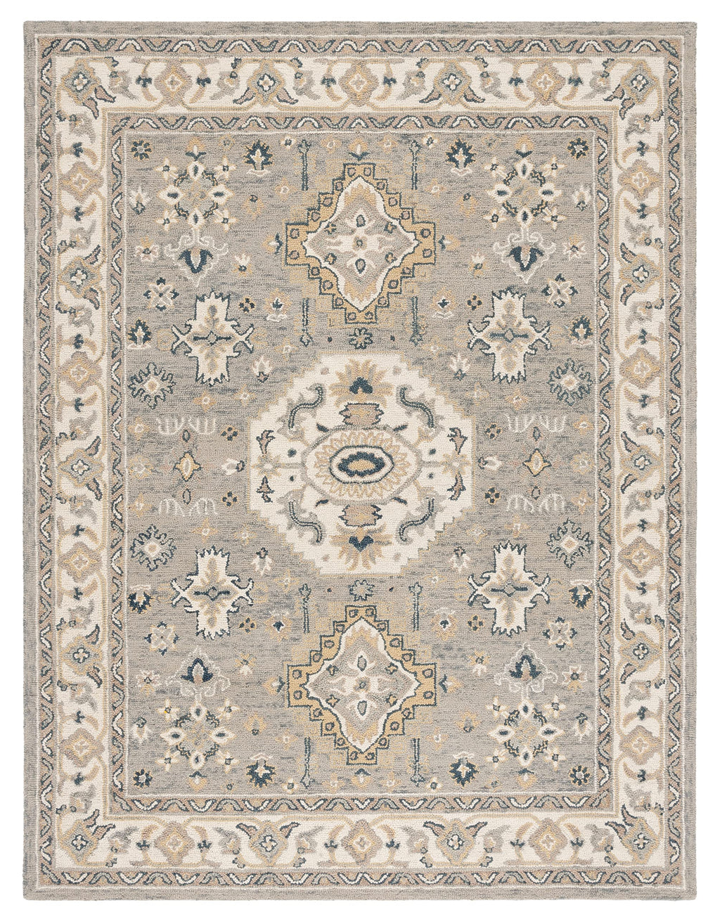 SAFAVIEH Aspen Collection Area Rug - 6' x 9', Moss & Ivory, Handmade Traditional Wool, Ideal for High Traffic Areas in Living Room, Bedroom (APN601W)