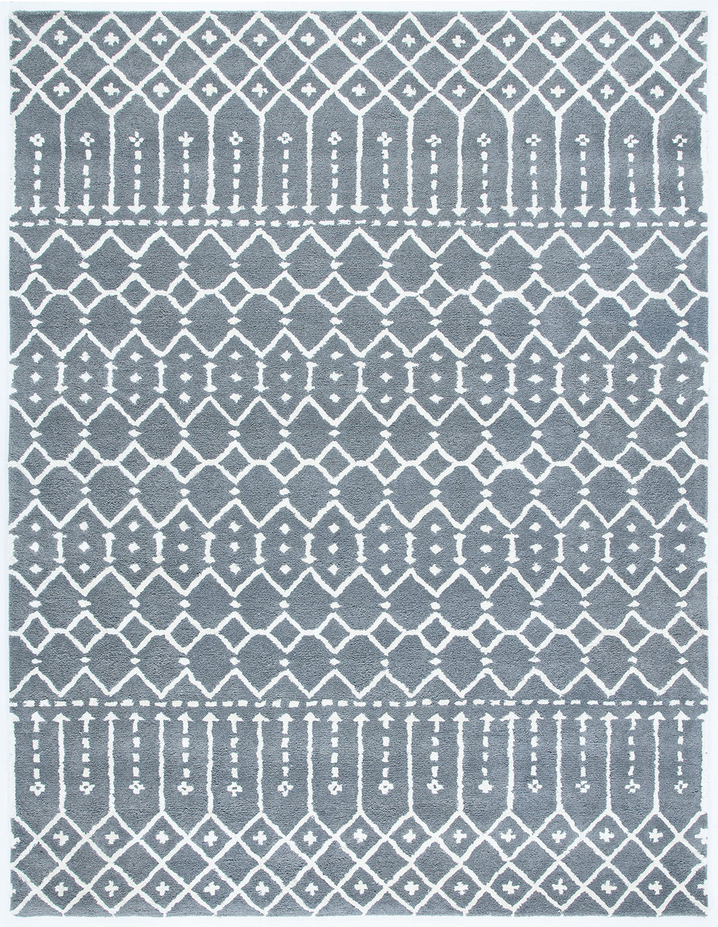 SAFAVIEH Area Rug 8x10 - Himalaya Collection - Large - Grey & Ivory, Handmade Wool, Ideal for Living Room, Bedroom, Office, Dining Space (HIM903D)