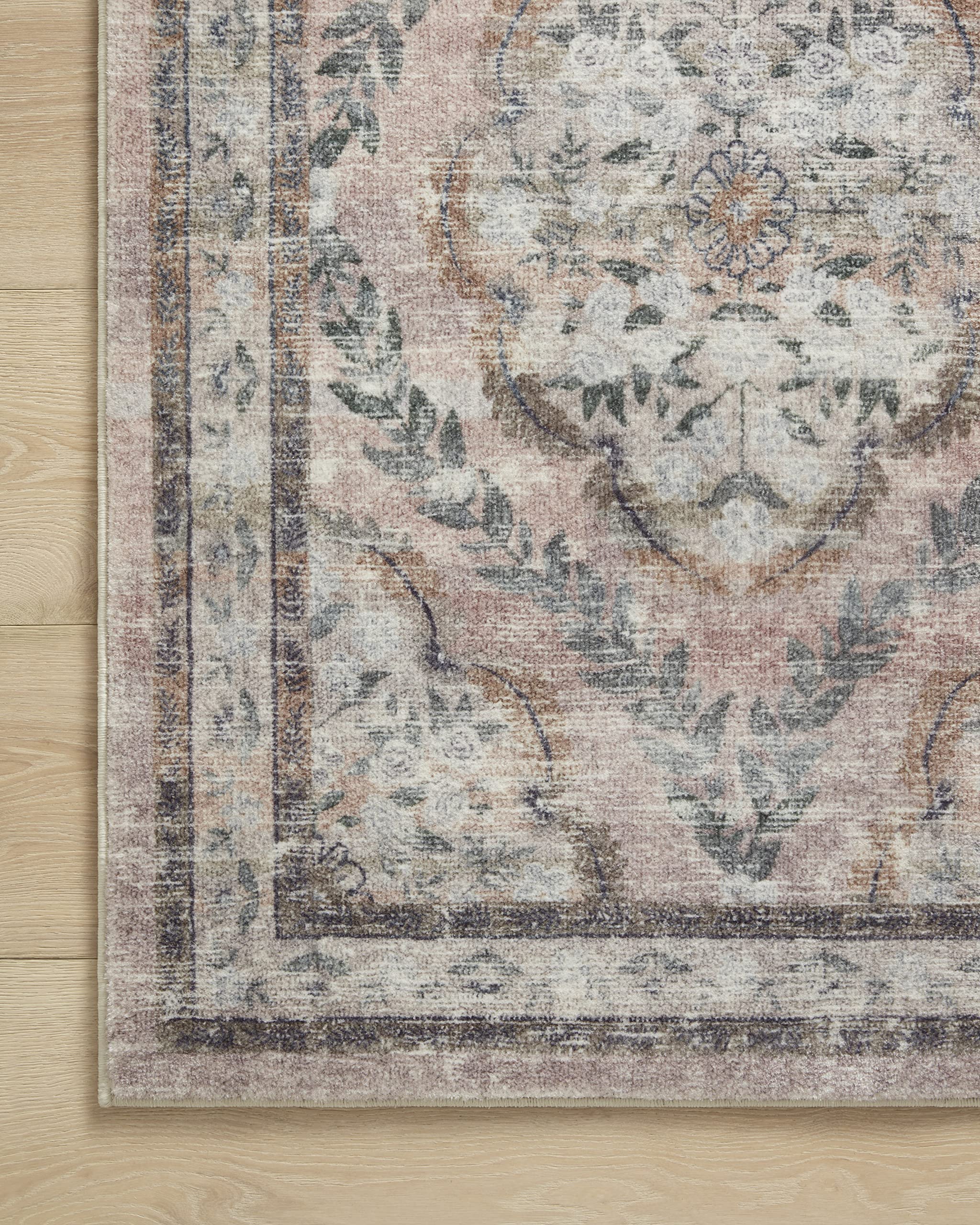 Loloi Rifle Paper Co. Courtyard Collection COU-02 Blush 7'-6" x 9'-6" Area Rug feat. CloudPile
