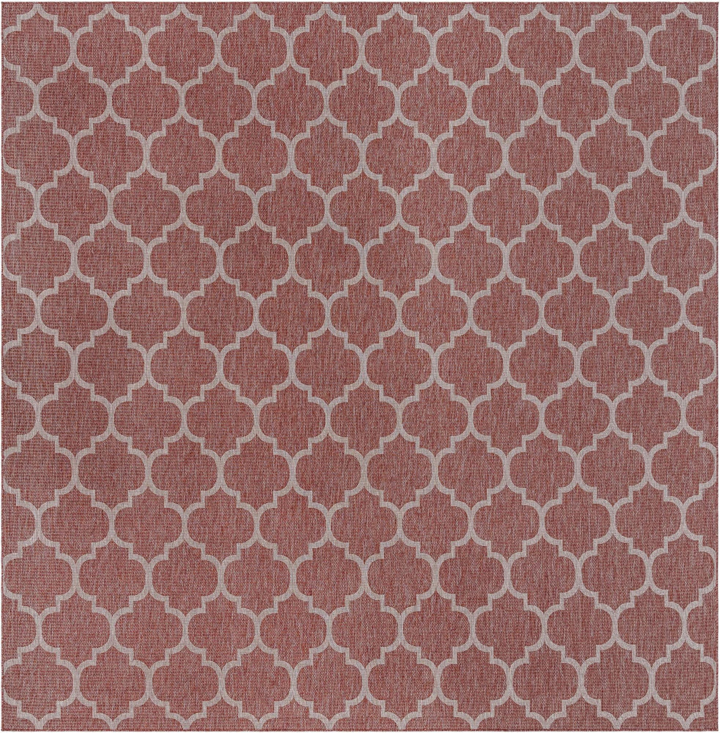 Unique Loom Outdoor Trellis Collection Area Rug - Trellis (Square 13' 0" x 13' 0", Rust Red/ Ivory)
