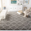SAFAVIEH Hudson Shag Collection Area Rug - 10' x 14', Grey & Ivory, Moroccan Trellis Design, Non-Shedding & Easy Care, 2-inch Thick Ideal for High Traffic Areas in Living Room, Bedroom (SGH282B)