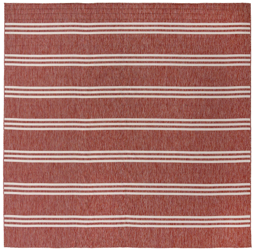 Unique Loom Jill Zarin Outdoor Collection Area Rug - Anguilla (13' Square, Rust Red/ Ivory)