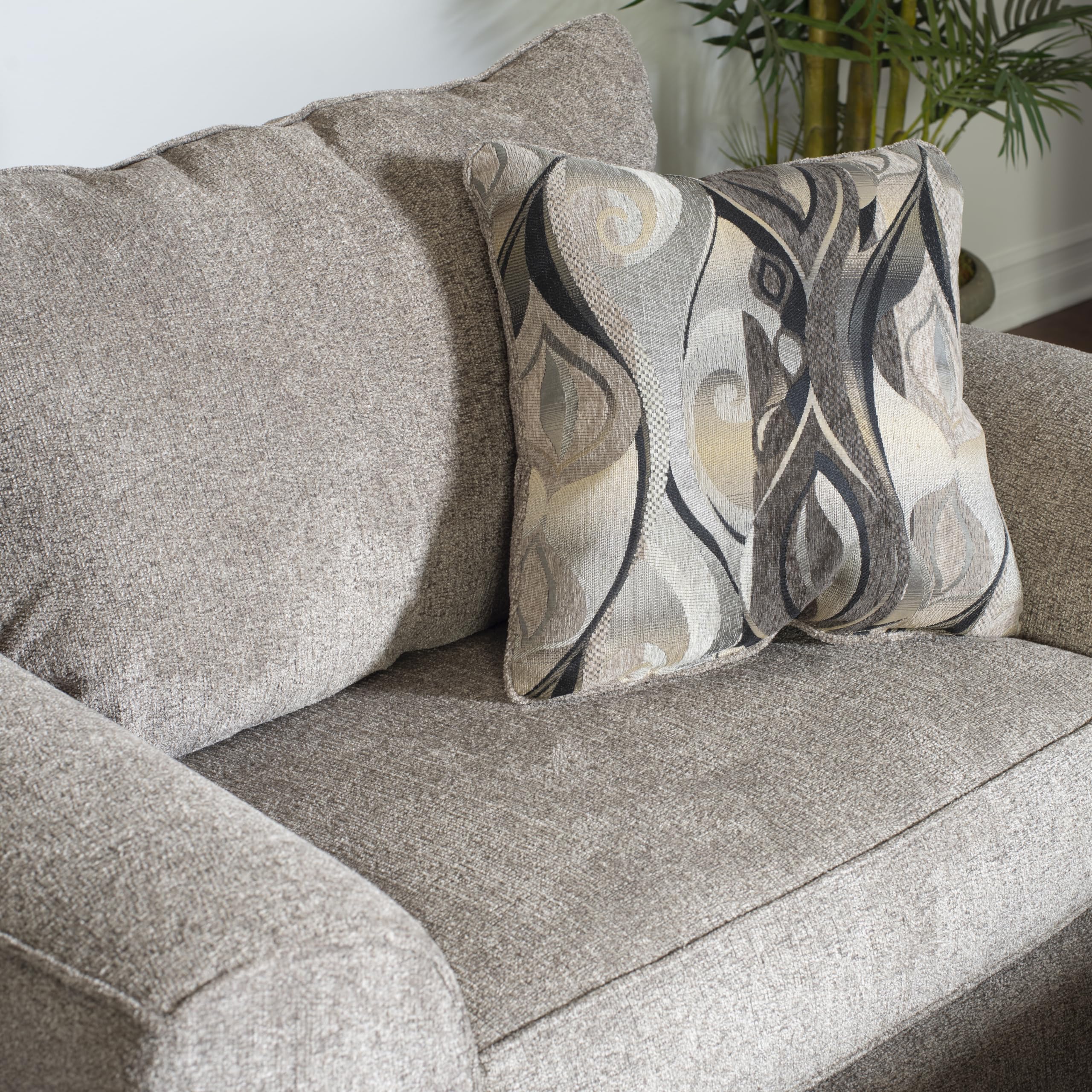 Roundhill Furniture Camaro Platinum Fabric Pillow Back Accent Chair