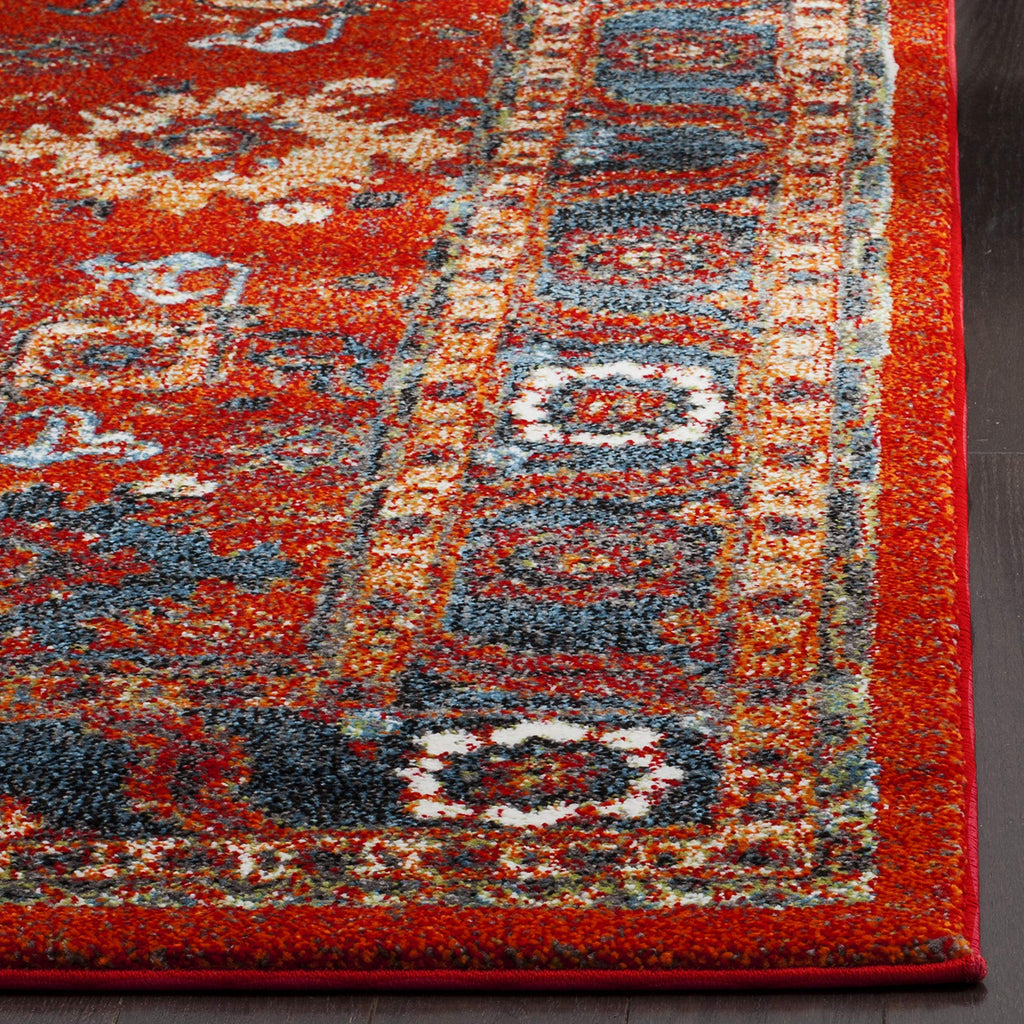 SAFAVIEH Area Rug 8x10 - Vintage Hamadan Collection - Large - Orange & Blue, Traditional Persian Design, Non-Shedding & Easy to Clean, Ideal for Living Room, Bedroom, Dining Space (VTH214C)