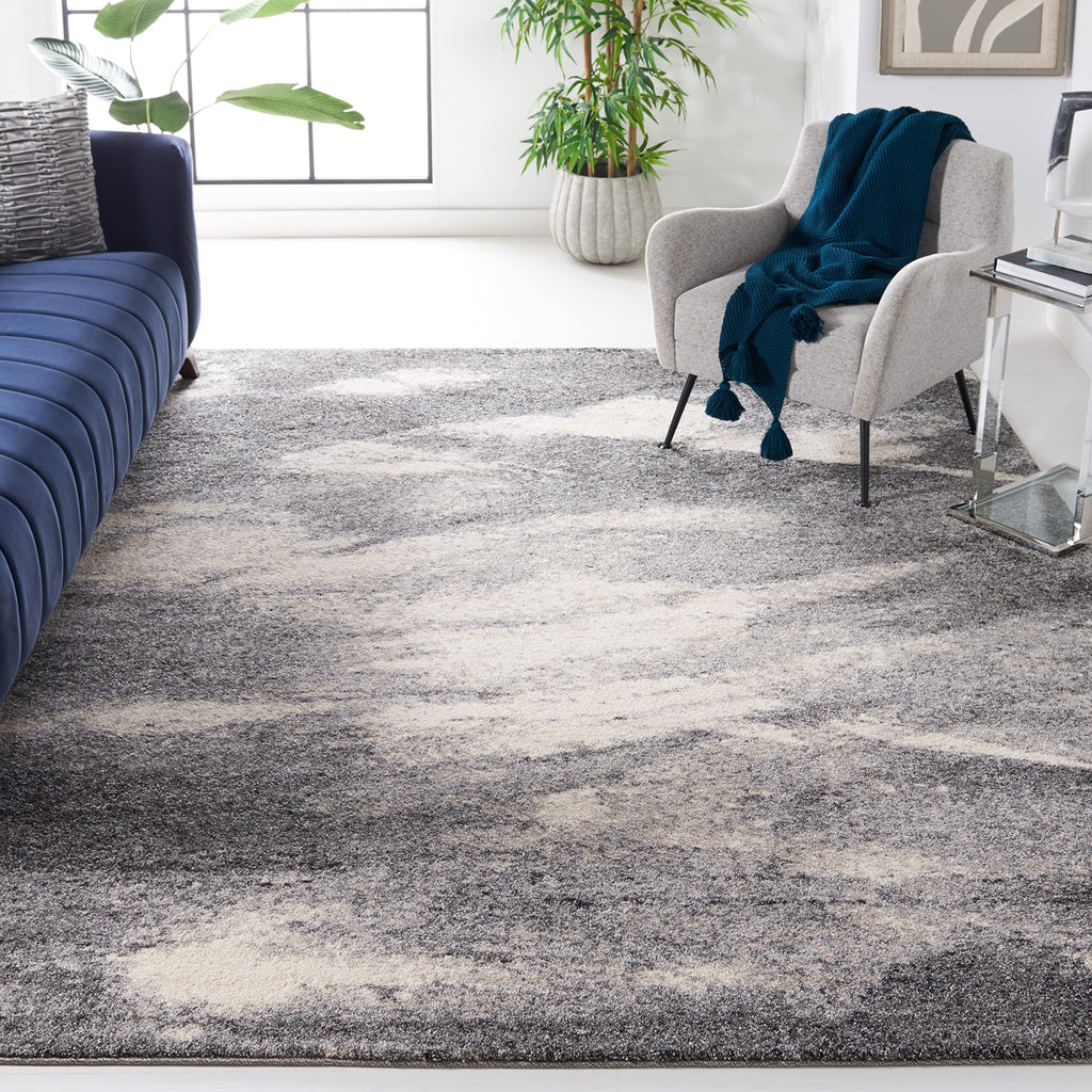SAFAVIEH Area Rug 8x10 - Retro Collection - Large - Grey & Ivory, Modern Abstract Design, Non-Shedding & Easy Cleaning, Ideal for Living Room, Bedroom, Office, Dining Space (RET2891012)