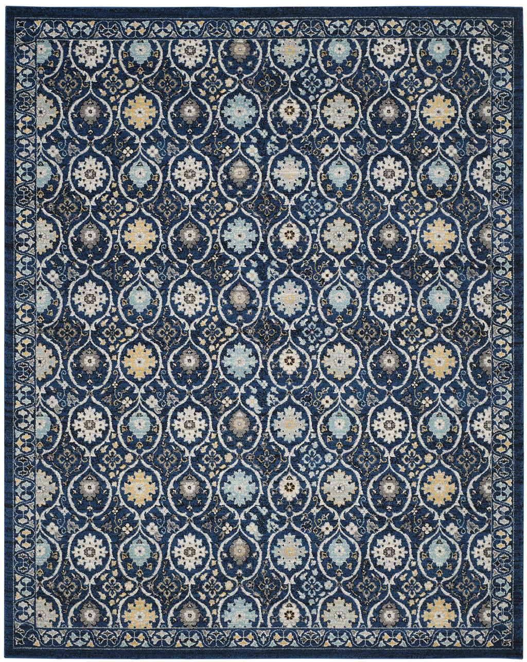 SAFAVIEH Evoke Collection 9' x 12' Royal / Ivory EVK210A Non-Shedding Living Room Bedroom Dining Home Office Area Rug