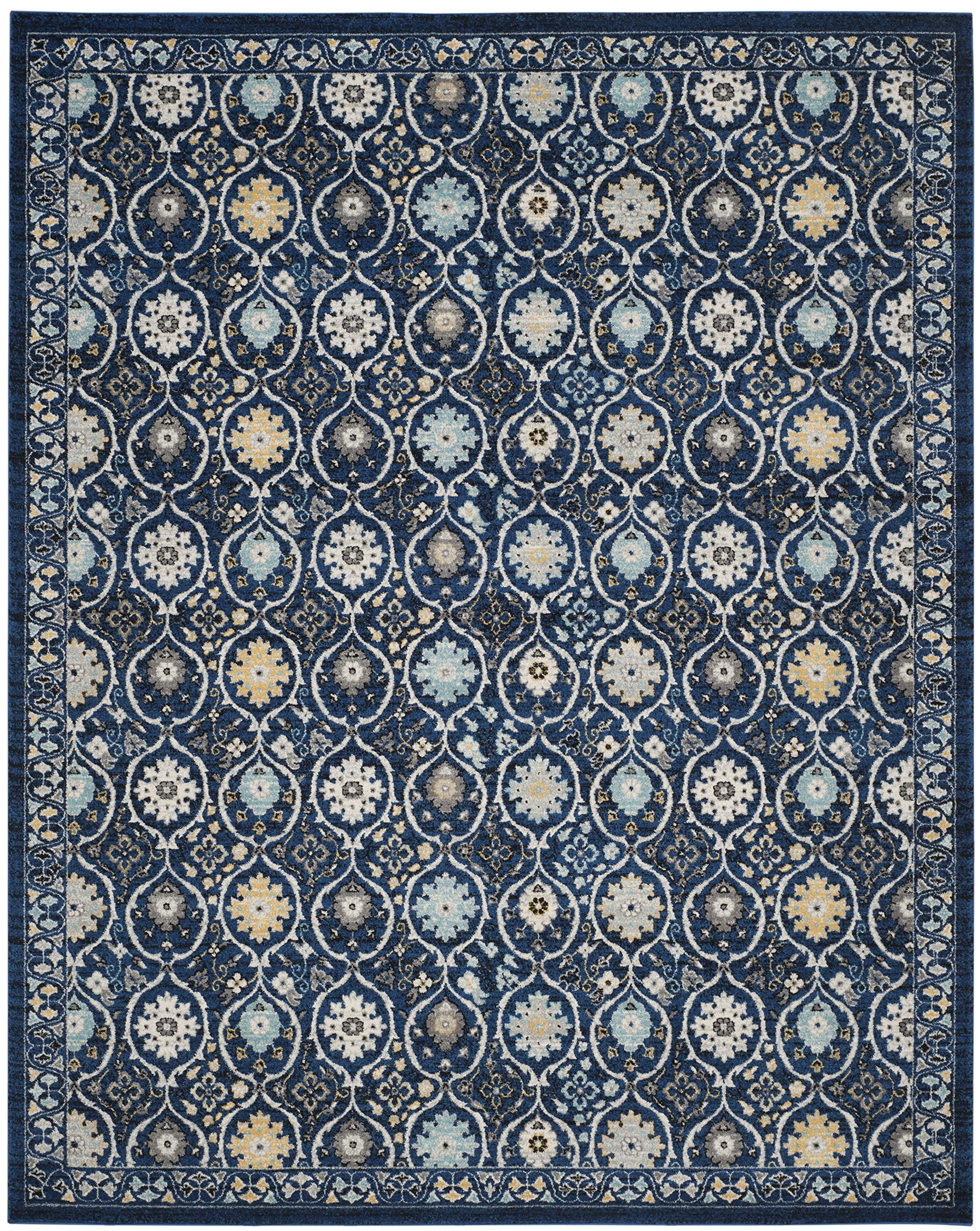 SAFAVIEH Evoke Collection 9' x 12' Royal / Ivory EVK210A Non-Shedding Living Room Bedroom Dining Home Office Area Rug