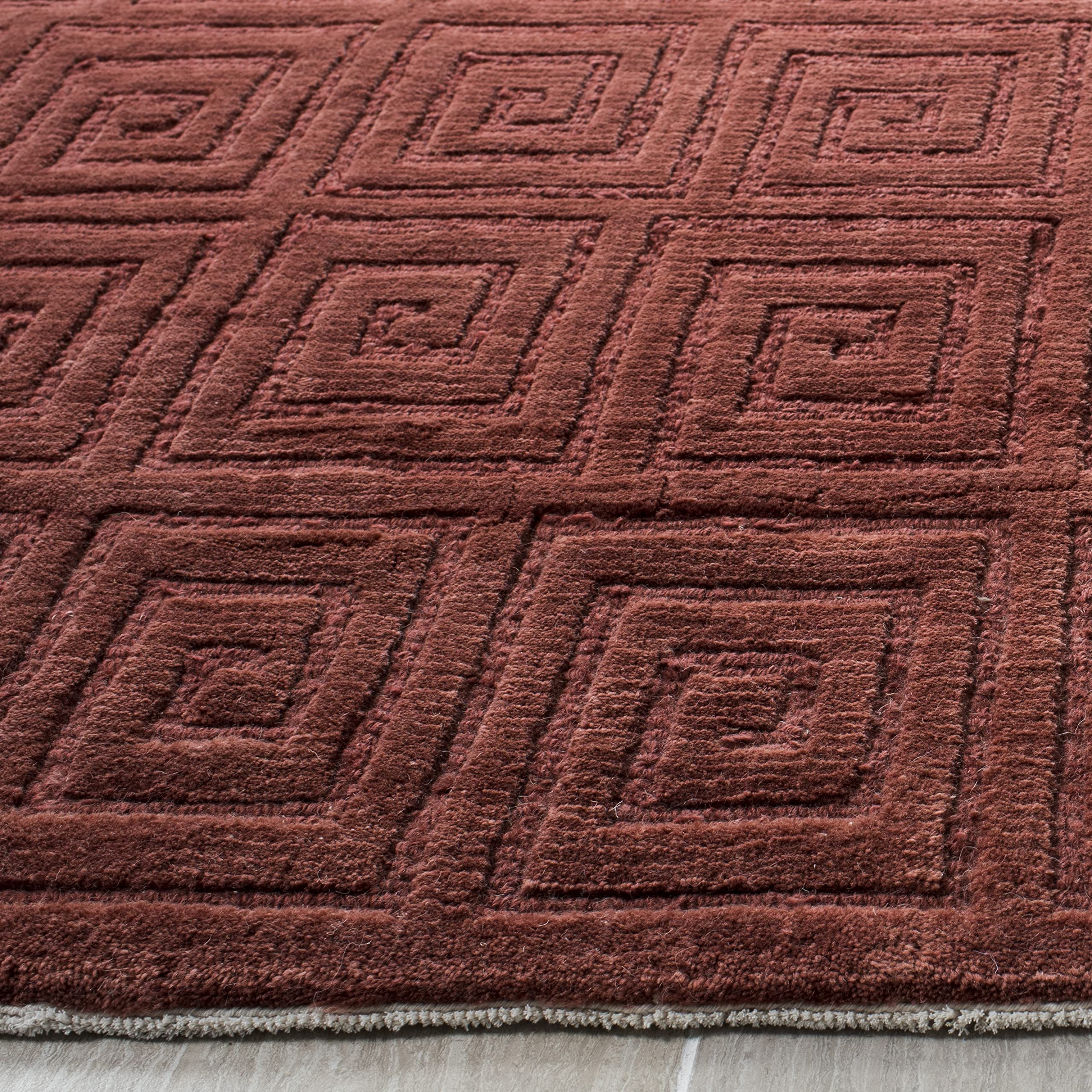SAFAVIEH Tibetan Collection 6' x 9' Rust TB108D Hand-Knotted Modern Premium Wool Area Rug