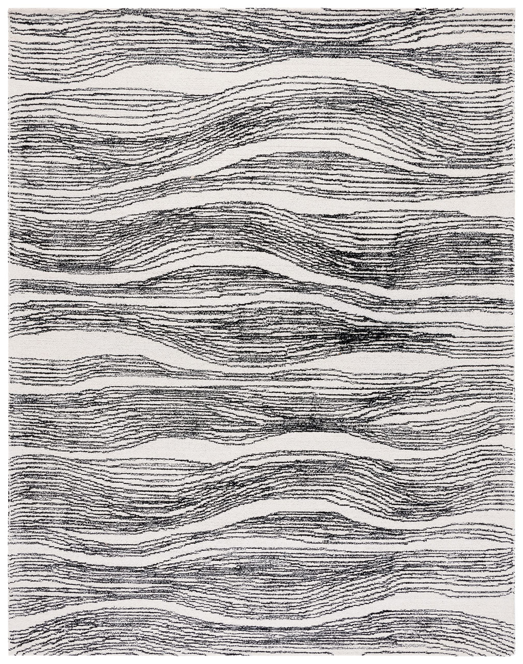 SAFAVIEH Metro Collection 8' x 10' IvoryBlack MET995B Handmade Premium Wool Living Room Dining Bedroom Area Rug