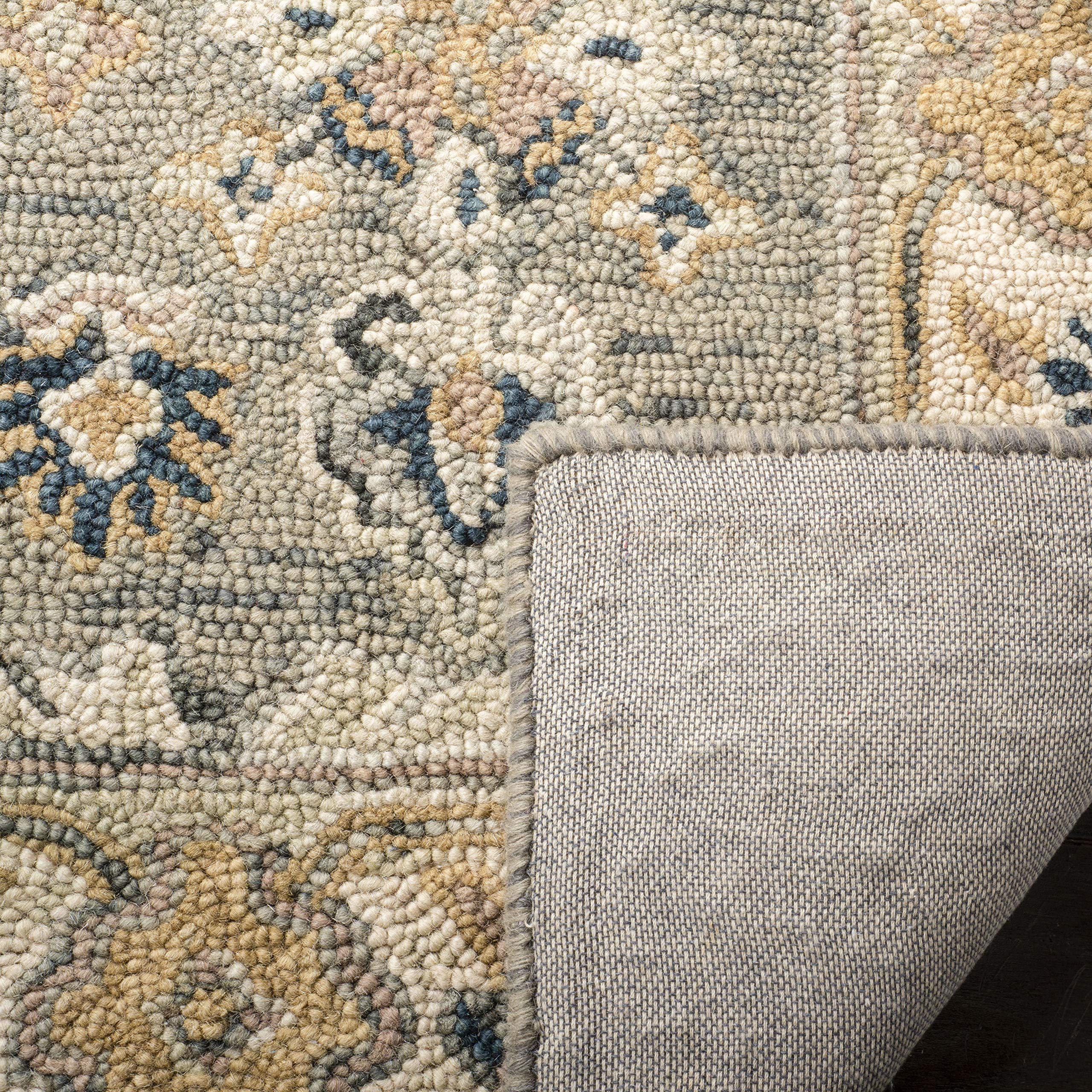 SAFAVIEH Aspen Collection Area Rug - 6' x 9', Moss & Ivory, Handmade Traditional Wool, Ideal for High Traffic Areas in Living Room, Bedroom (APN601W)