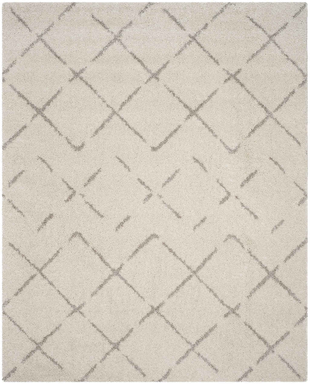 SAFAVIEH Area Rug 10x14 - Arizona Shag Collection - Large - Ivory & Beige, Moroccan Boho Design, Non-Shedding & Easy to Clean, Ideal for Living Room, Bedroom, Dining Space (ASG743A)