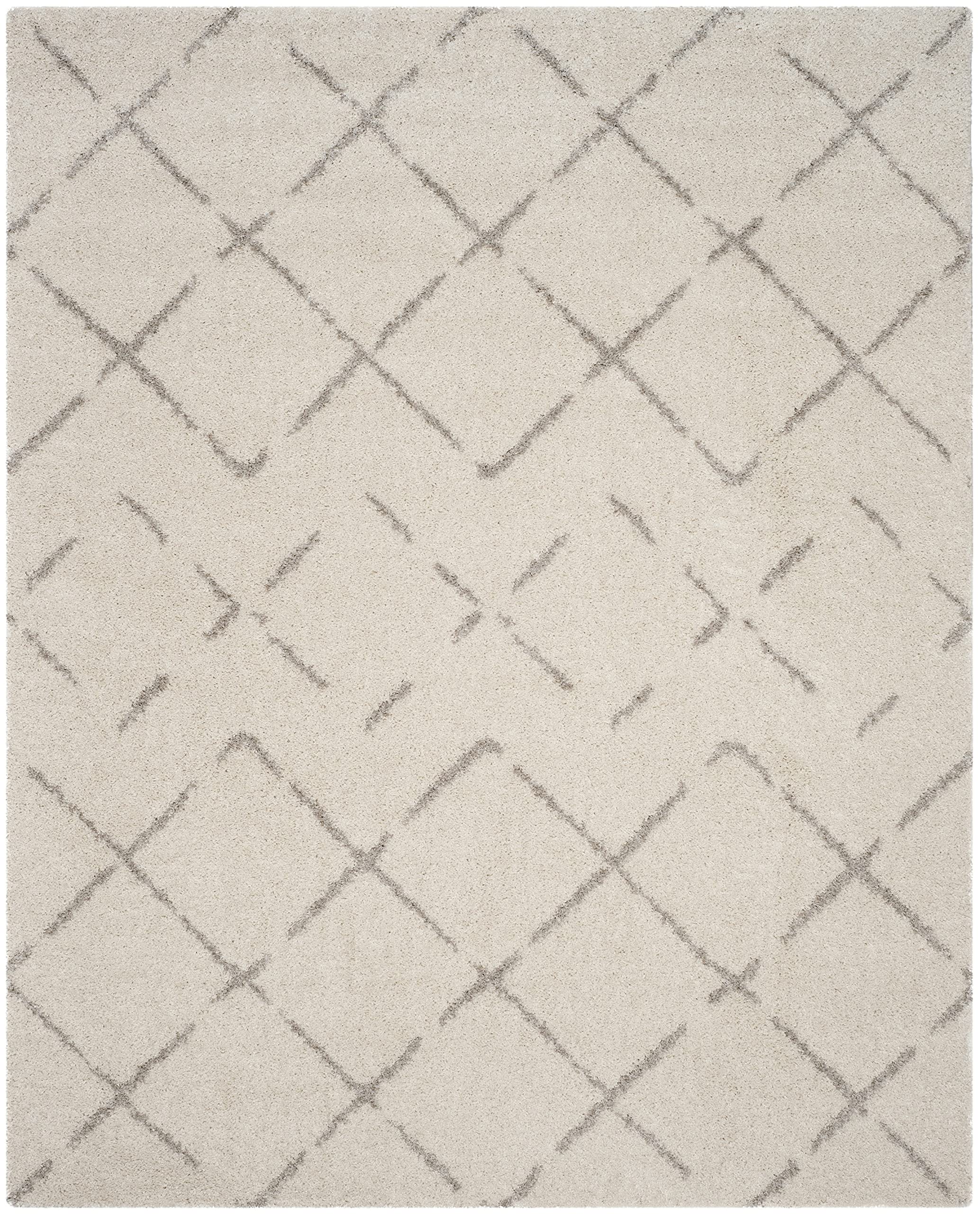 SAFAVIEH Area Rug 10x14 - Arizona Shag Collection - Large - Ivory & Beige, Moroccan Boho Design, Non-Shedding & Easy to Clean, Ideal for Living Room, Bedroom, Dining Space (ASG743A)