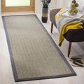 SAFAVIEH Natural Fiber Collection Runner Rug - 2'6" x 20', Grey Brown & Grey, Border Herringbone Sisal Design, Easy Care, Ideal for High Traffic Areas in Living Room, Bedroom (NF444A)