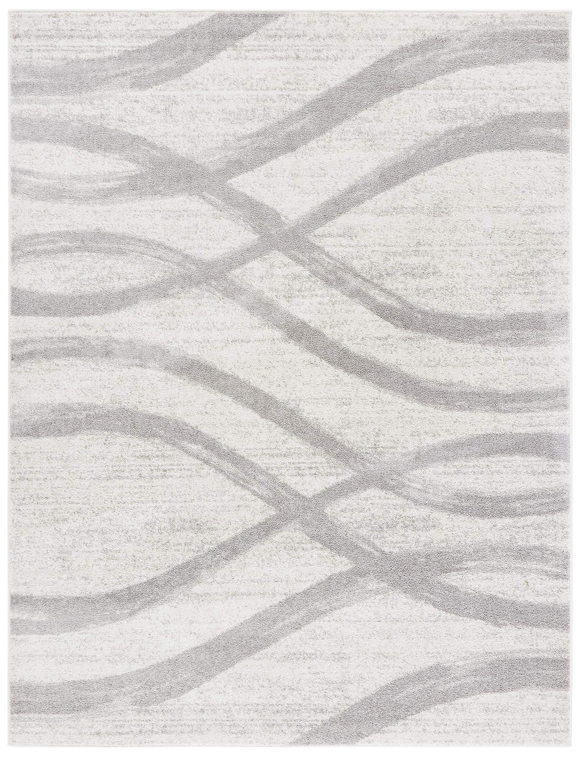 SAFAVIEH Area Rug 10x14 - Adirondack Collection - Large - Cream & Grey, Modern Wave Design, Non-Shedding & Easy to Clean, Ideal for Living Room, Bedroom, Dining Space (ADR125C)