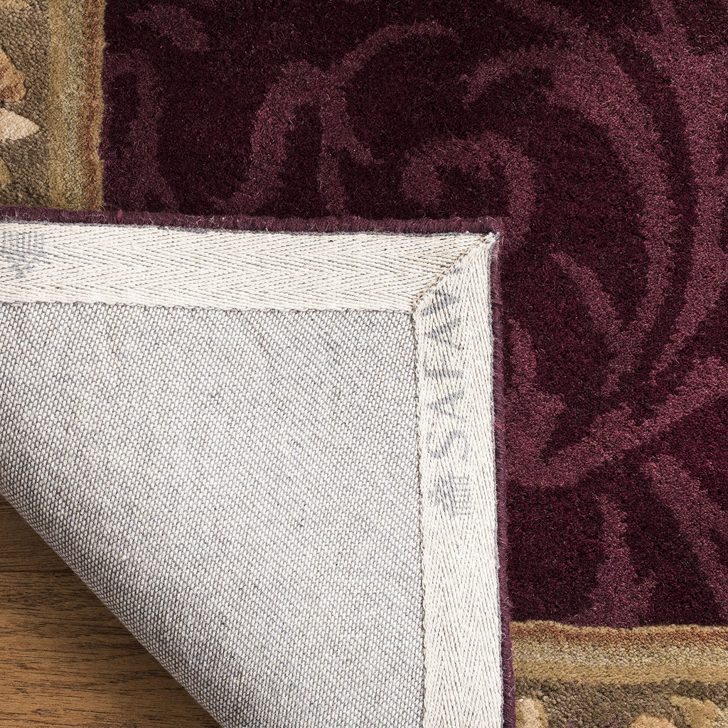 SAFAVIEH Empire Collection 5' x 8' Dark Red / Dark Beige EM414A Handmade Traditional European Premium Wool Area Rug