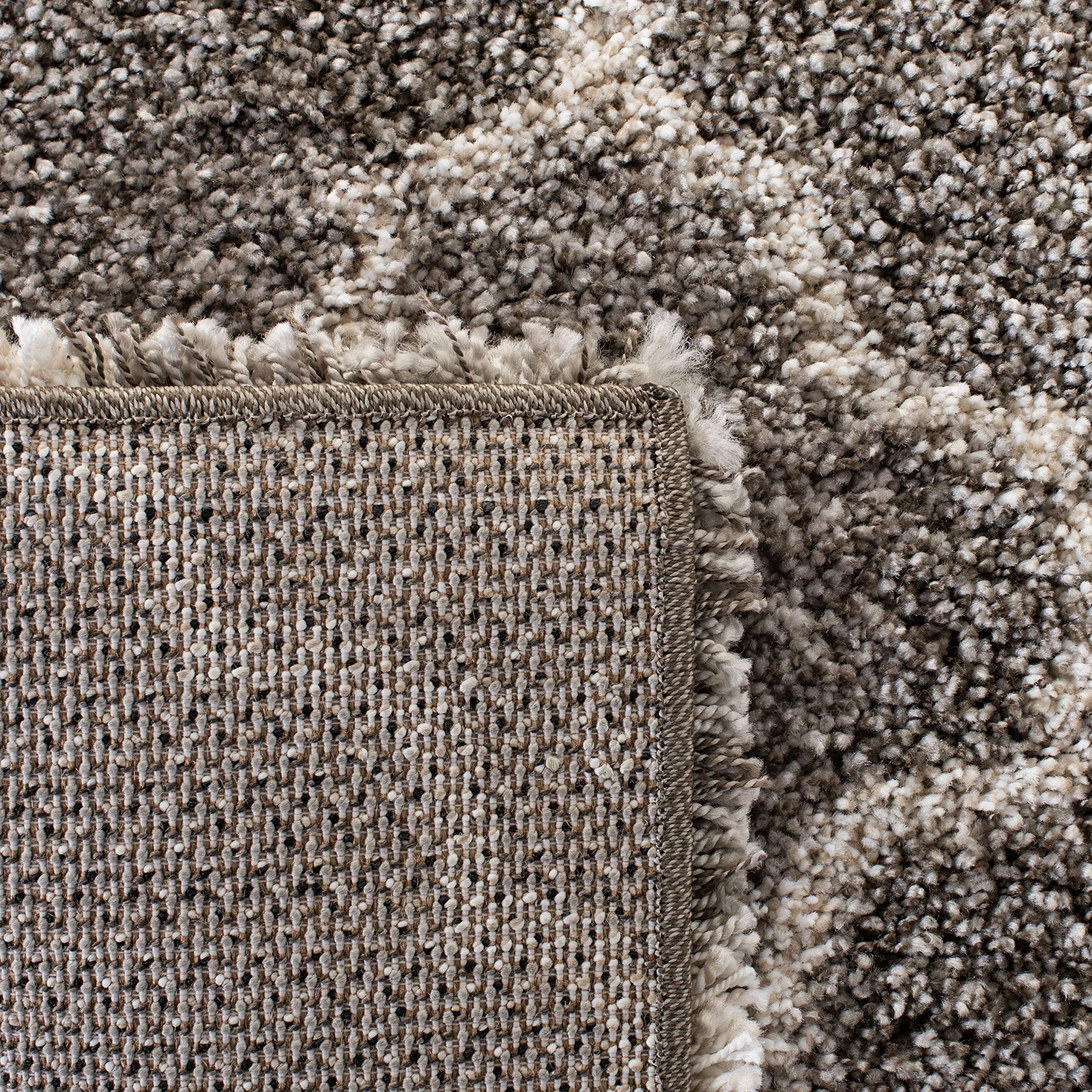 SAFAVIEH Hudson Shag Collection Area Rug - 10' x 14', Grey & Ivory, Moroccan Trellis Design, Non-Shedding & Easy Care, 2-inch Thick Ideal for High Traffic Areas in Living Room, Bedroom (SGH282B)
