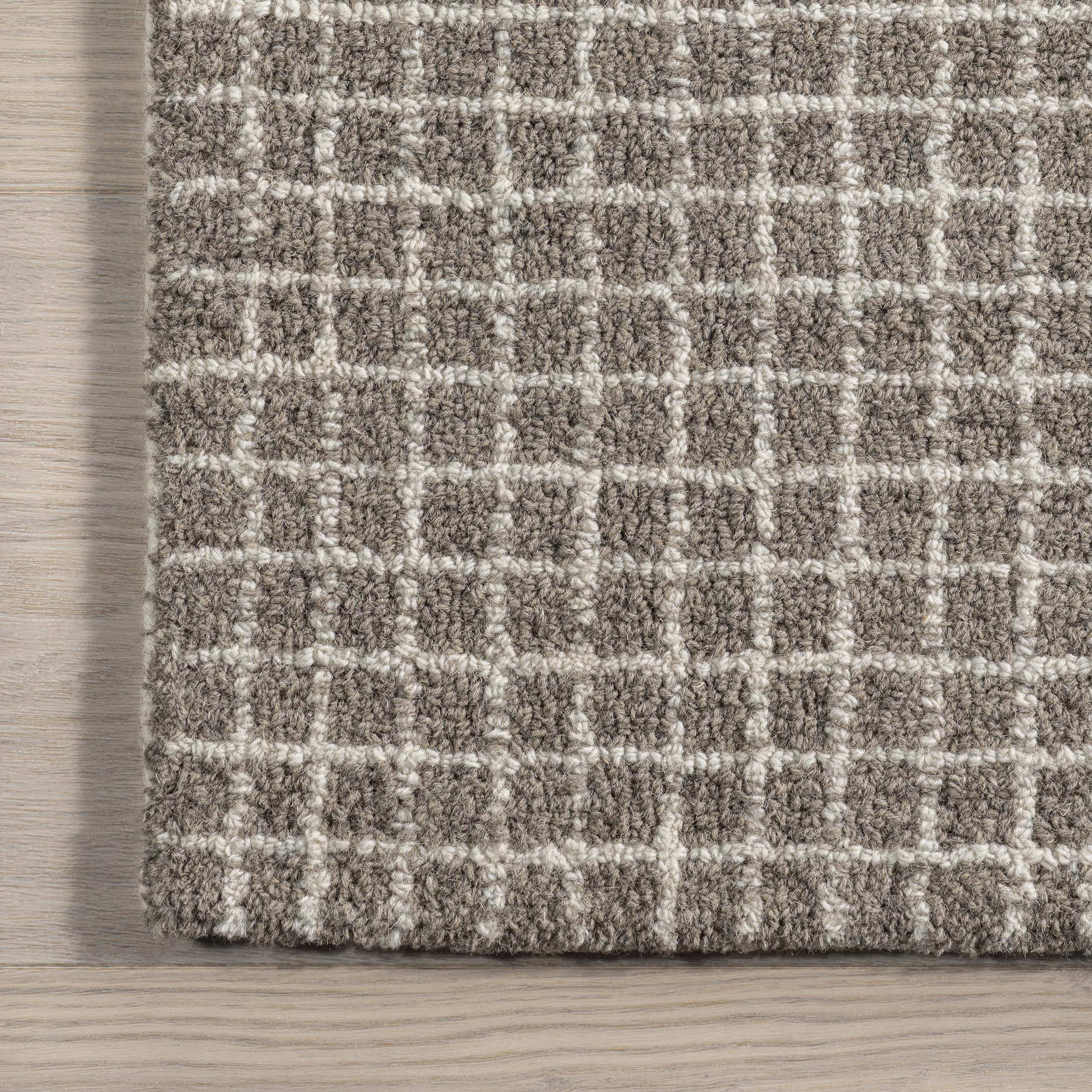 Rugs USA Melrose Grey, 11'6" x 14'6", Handmade, Checked, Wool, Soft and Cozy, High Traffic, Stain Resistant, Easy Clean, Durable Area Rug for Bedroom, Living Room, Dining, Den, Entryway