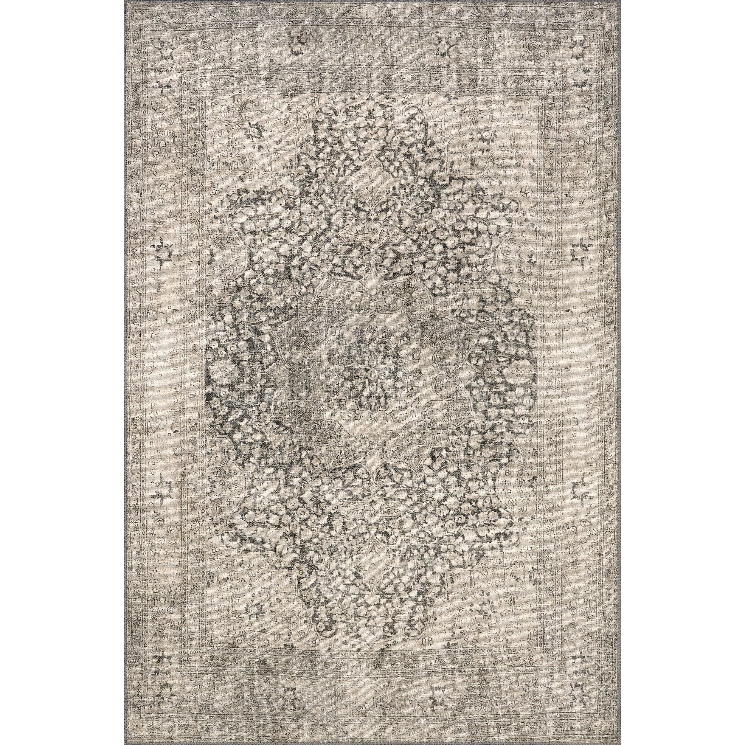 Nuloom Hillstone Collection Agnetha Grey/Taupe, 7'10" x 10', Vintage Medallion, Soft and Cozy, High Traffic, Stain Resistant, Easy Clean, Durable Area Rug for Bedroom, Living Room, Dining, Foyer