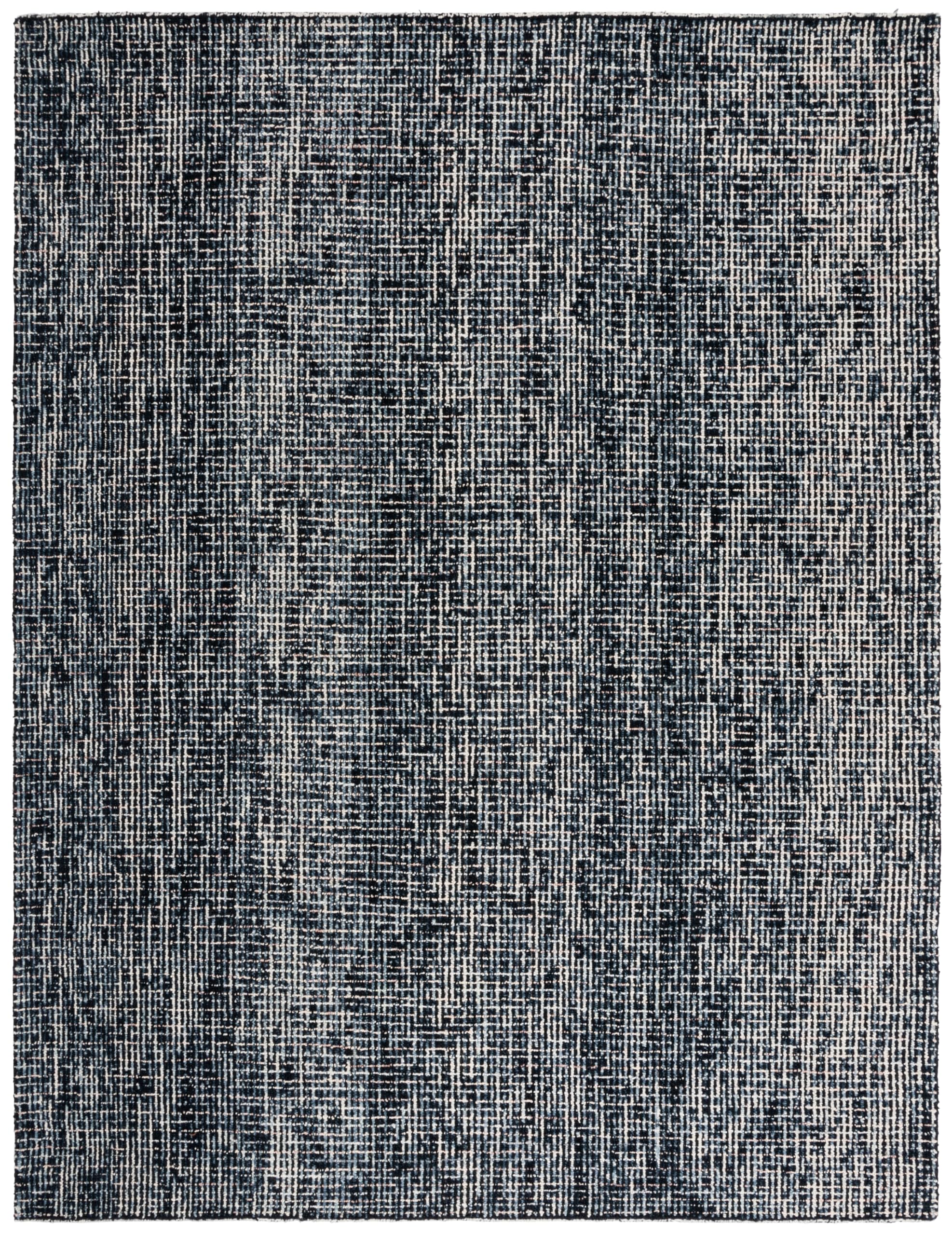 SAFAVIEH Abstract Collection Area Rug - 9' x 12', Black & Grey, Handmade Wool, Ideal for High Traffic Areas in Living Room, Bedroom (ABT468L)