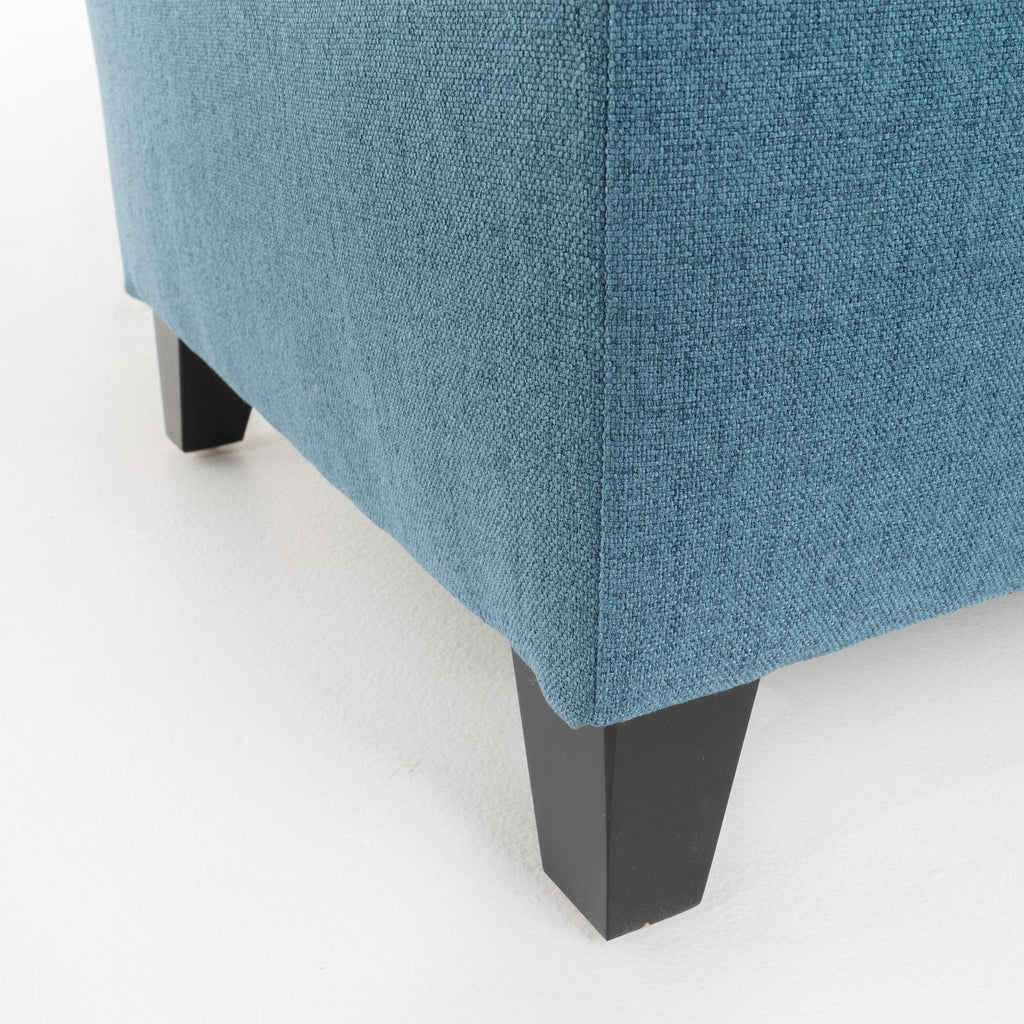 Ball & Cast 50" Upholstered Ottoman with Storage,Button Tufted End of Bed Bench with Safety Hinges and Wood Legs,Entryway Bench Extra Seating for Livingroom, Bedroom, Blue