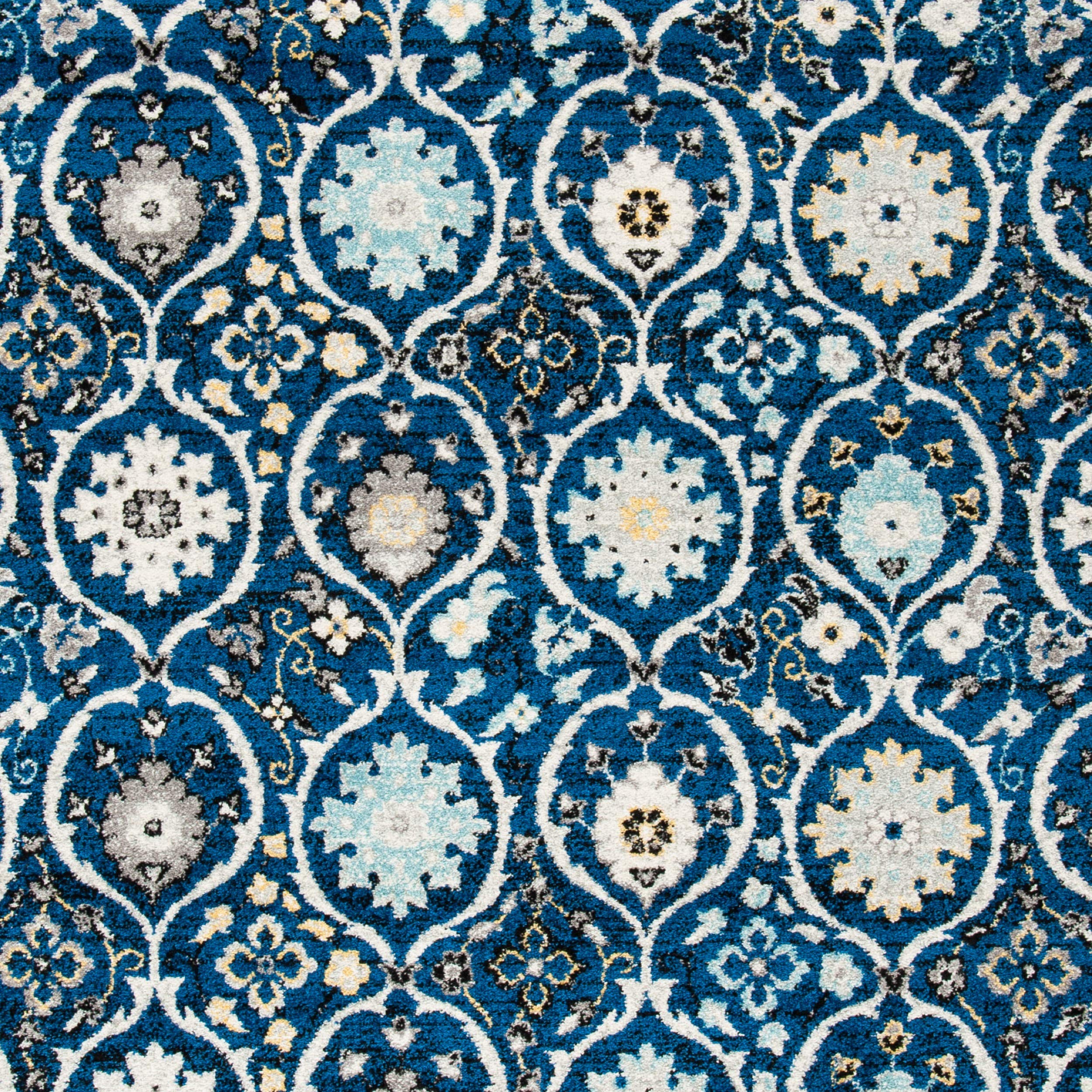 SAFAVIEH Evoke Collection 9' x 12' Royal / Ivory EVK210A Non-Shedding Living Room Bedroom Dining Home Office Area Rug