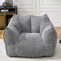 Large Grey Chenille Bean Bag Chair for Adults, Oversized Comfy Lounger for Living Room, Bedroom, Gaming, Reading, Watching TV, 47.2" x 36.2" x 30.7"