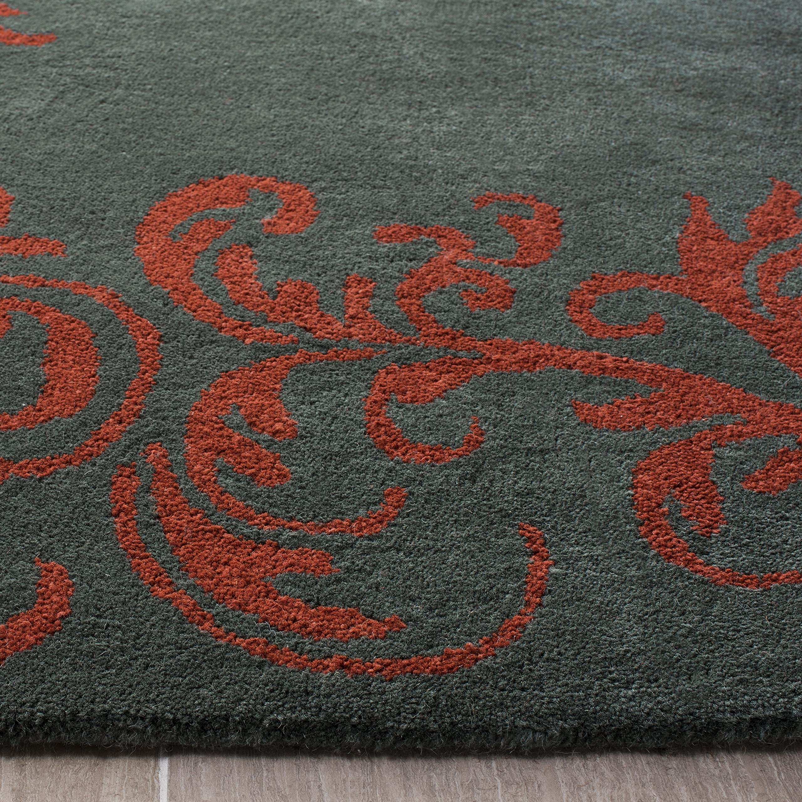SAFAVIEH Bella Collection 8' x 10' Blue / Coral BEL350A Handmade Premium Wool Area Rug