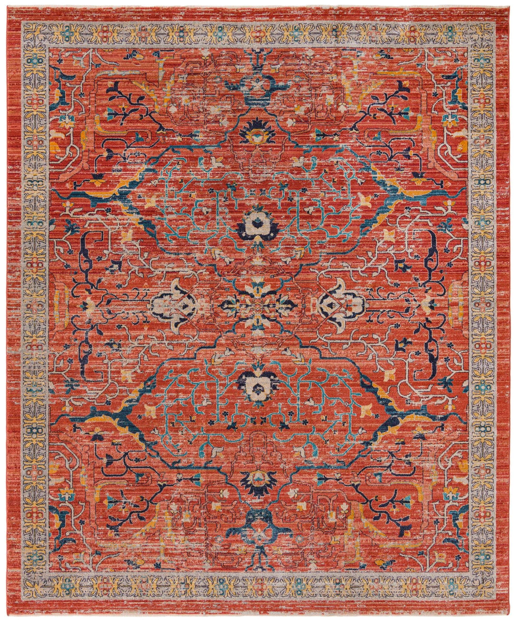 Unique Loom Lola Collection Area Rug - Vivacious (10' x 12' 4" Rectangle, Brick Red/Blue)