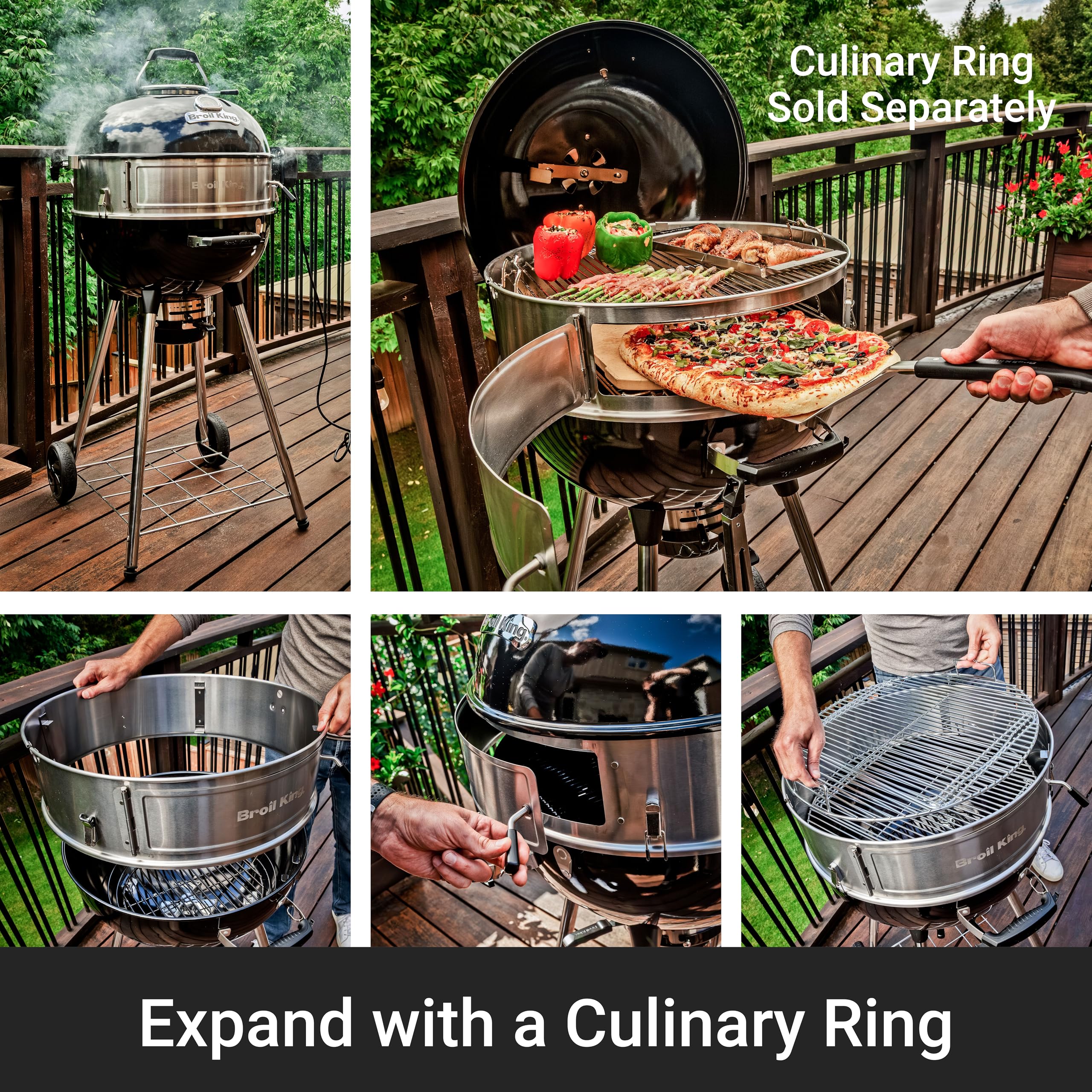 Broil King 401110B Kettle 22.5-IN Crown Charcoal Grill in Black
