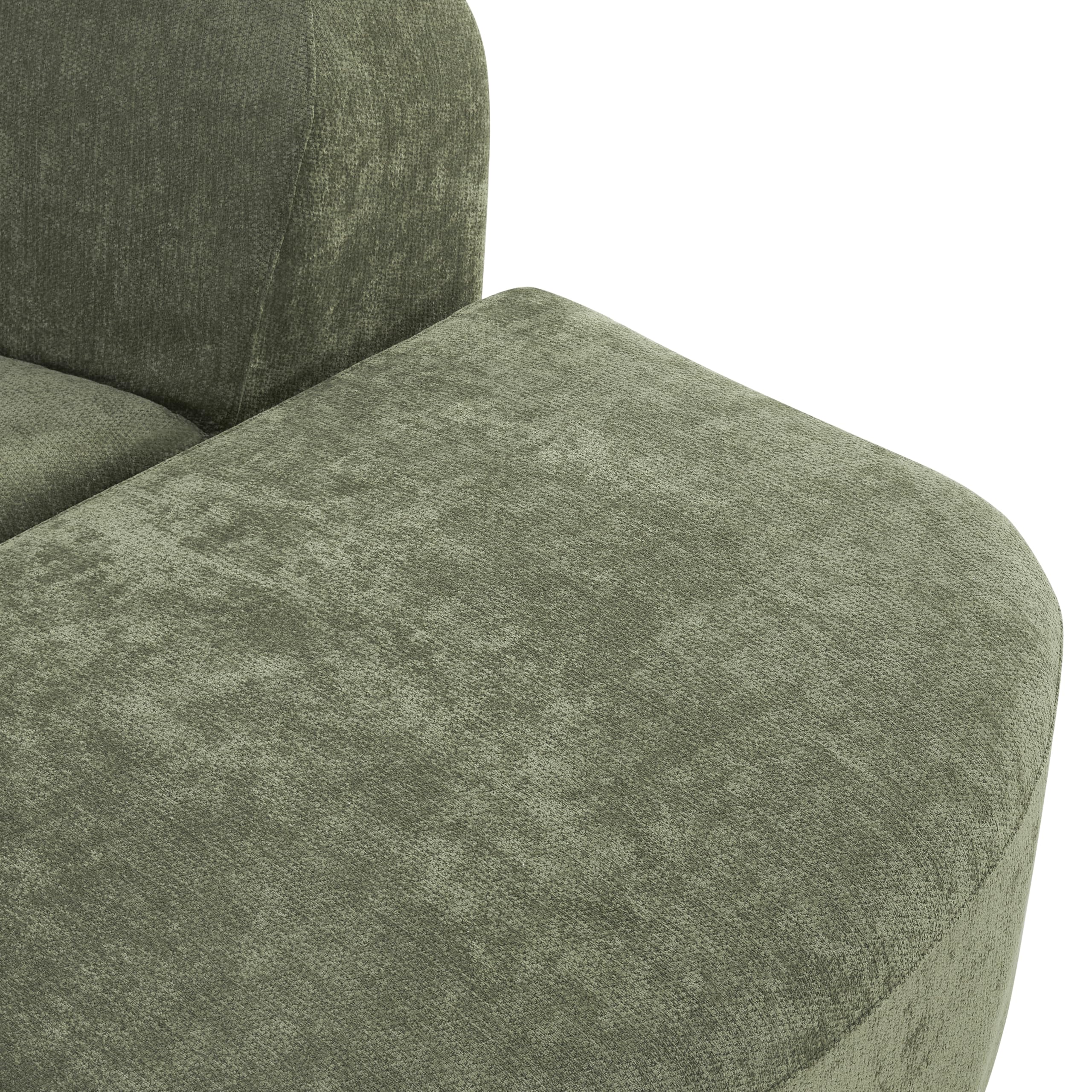 Christopher Knight Home Midel 111" Modular L-Shape Sofa Couch with Chaise Lounge, Modern Boneless Sofa for Living Room, Fabric Upholstered Cloud Couch with Deep Seat, Olive Green