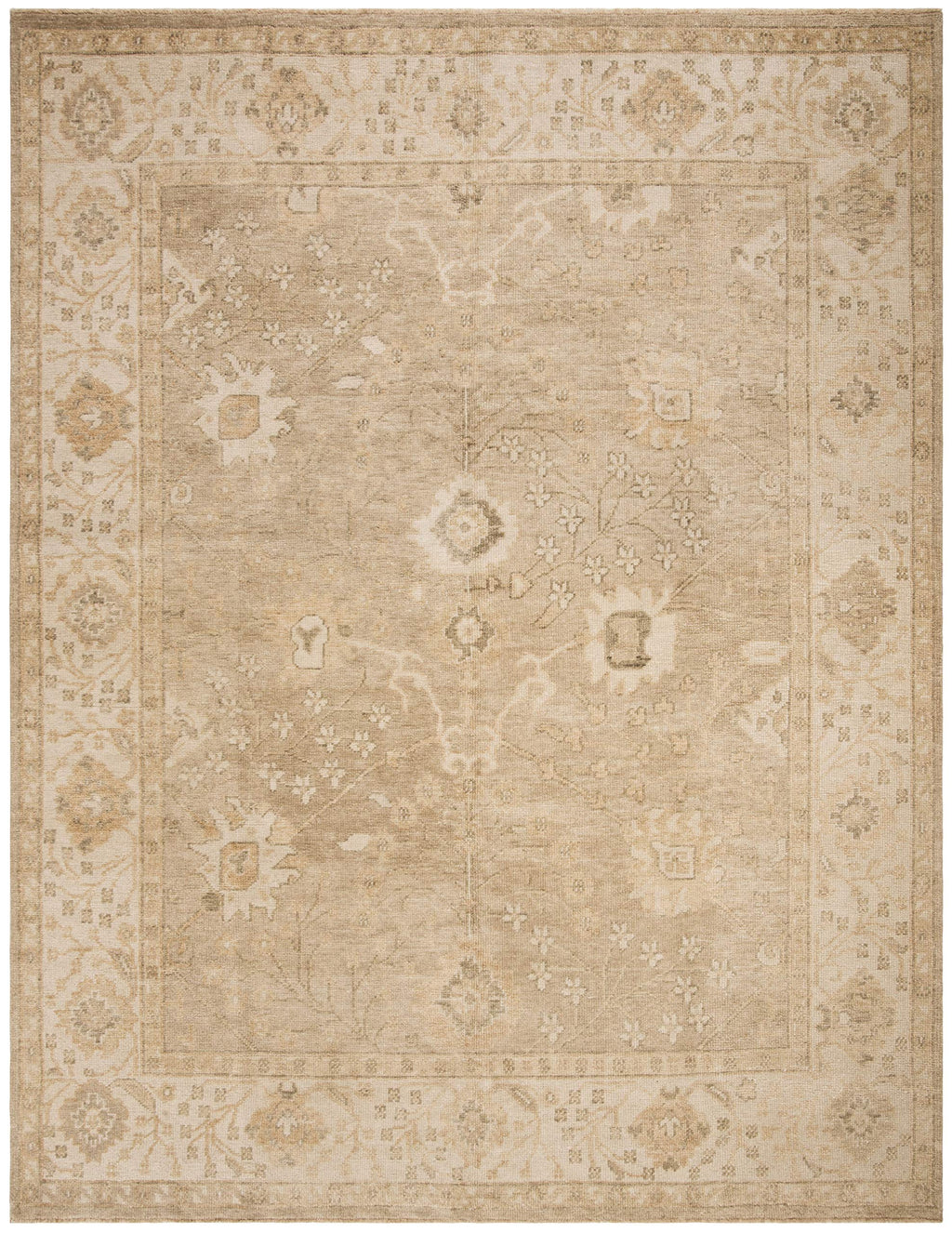 SAFAVIEH Izmir Collection Area Rug - 9' x 12', Gold & Ivory, Hand-Knotted Traditional New Zealand Wool, Ideal for High Traffic Areas in Living Room, Bedroom (IZM134D)