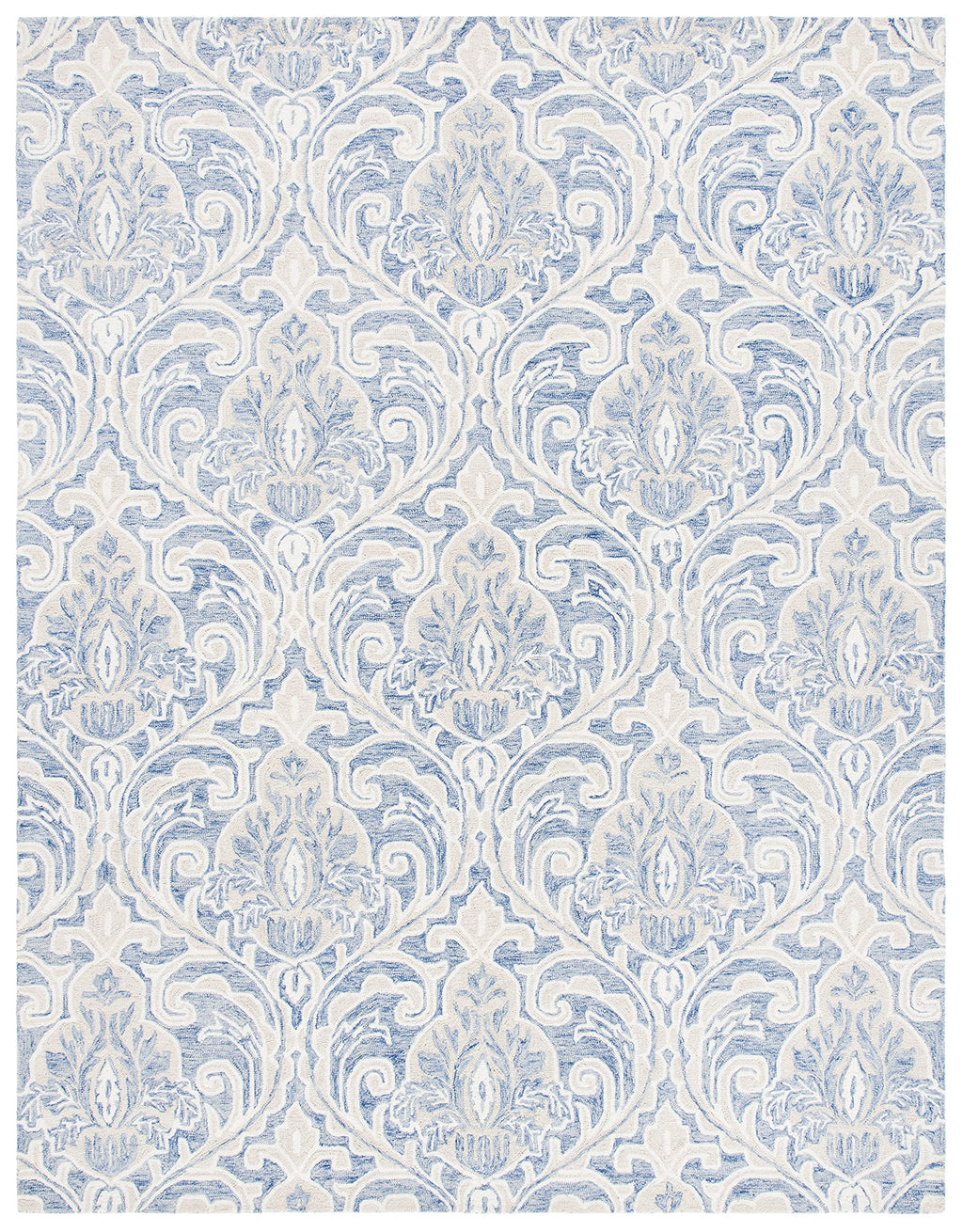 SAFAVIEH Micro-Loop Collection 10' x 14' BlueIvory MLP532M Handmade Premium Wool Living Room Dining Bedroom Area Rug