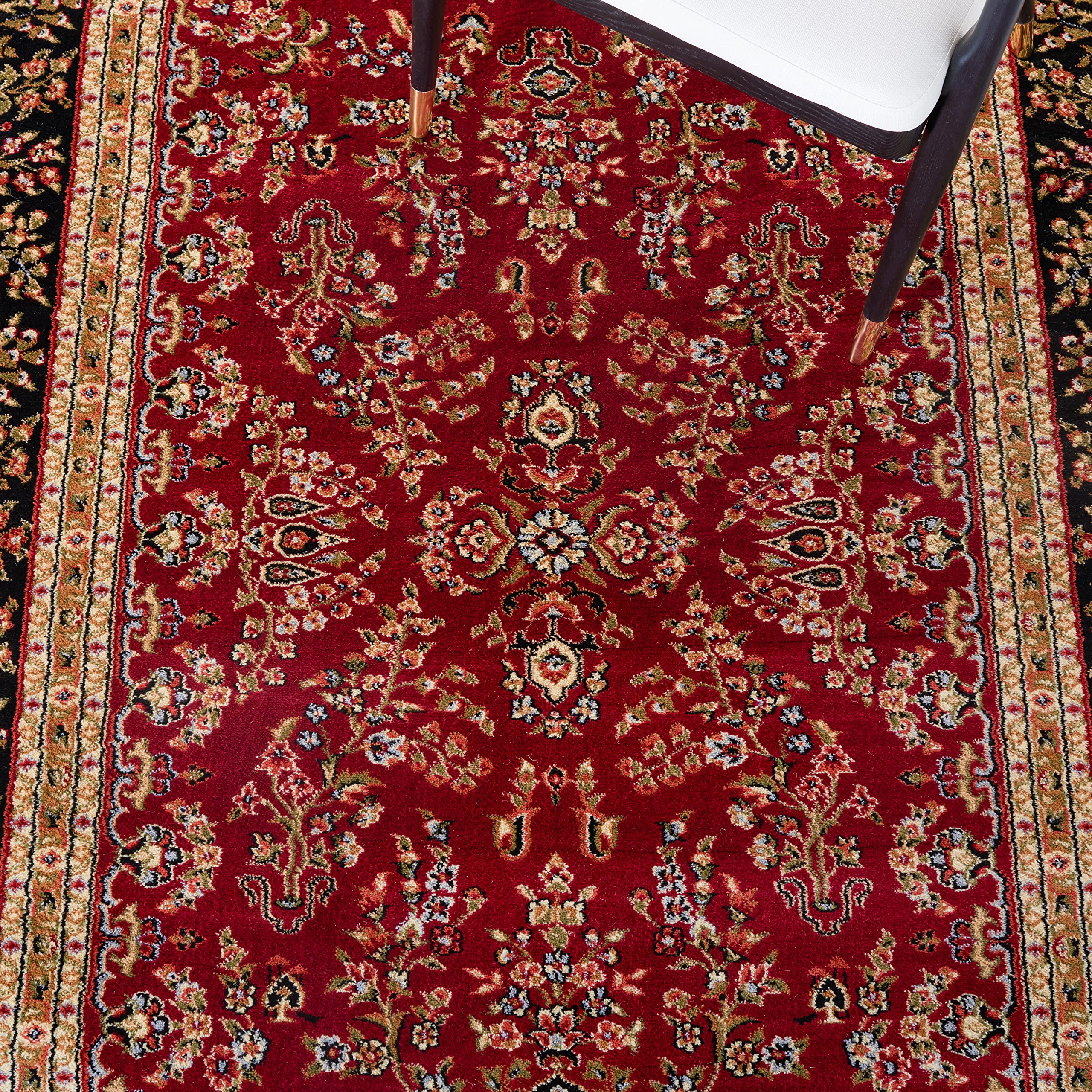 SAFAVIEH Area Rug 8x11 - Lyndhurst Collection - Large - Red & Black, Traditional Oriental Design, Non-Shedding & Easy to Clean, Ideal for Living Room, Bedroom, Dining Space (LNH331B)