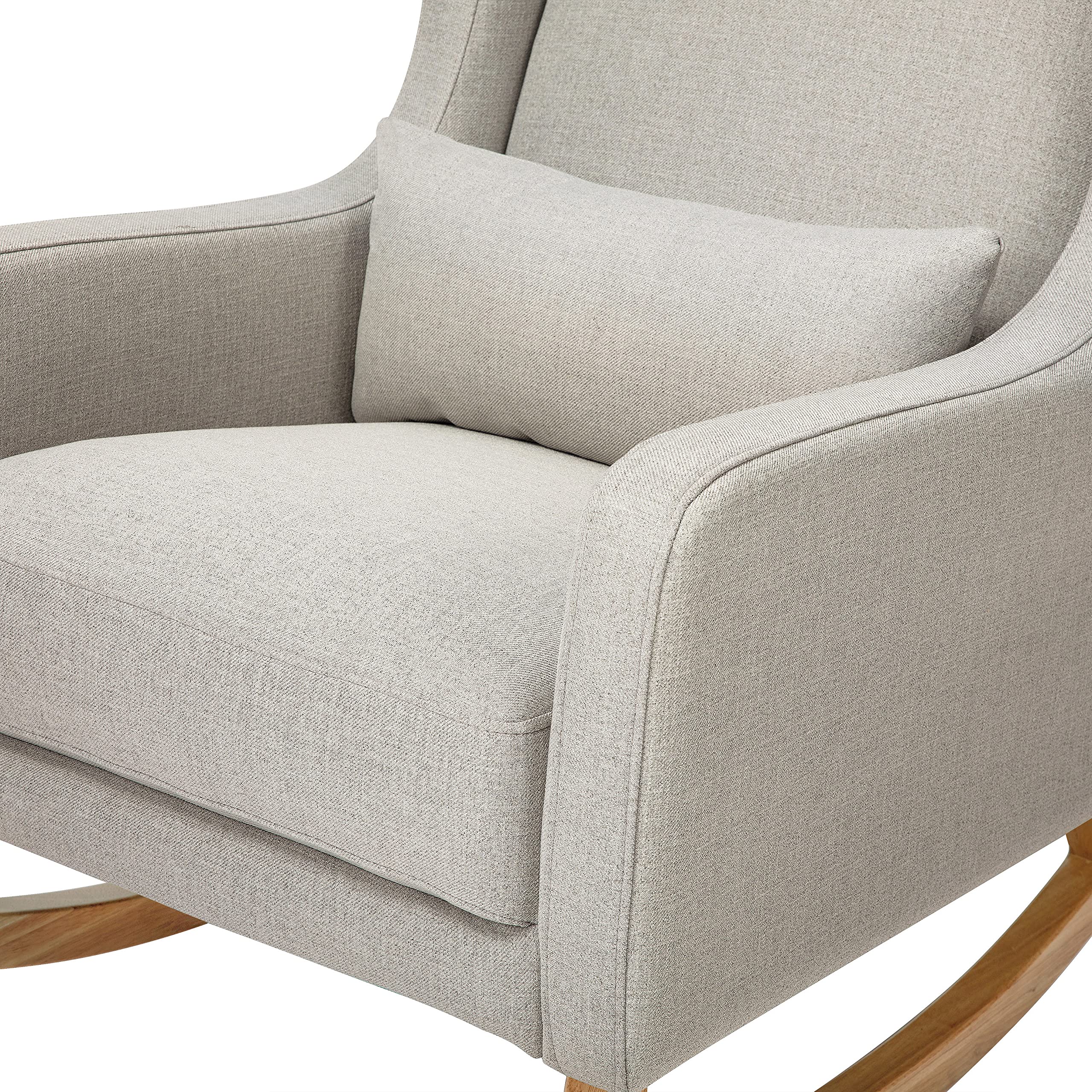 Babyletto Kai Rocker in Performance Grey Eco-Twill with Light Legs, Water Repellent & Stain Resistant, Greenguard Gold and CertiPUR-US Certified