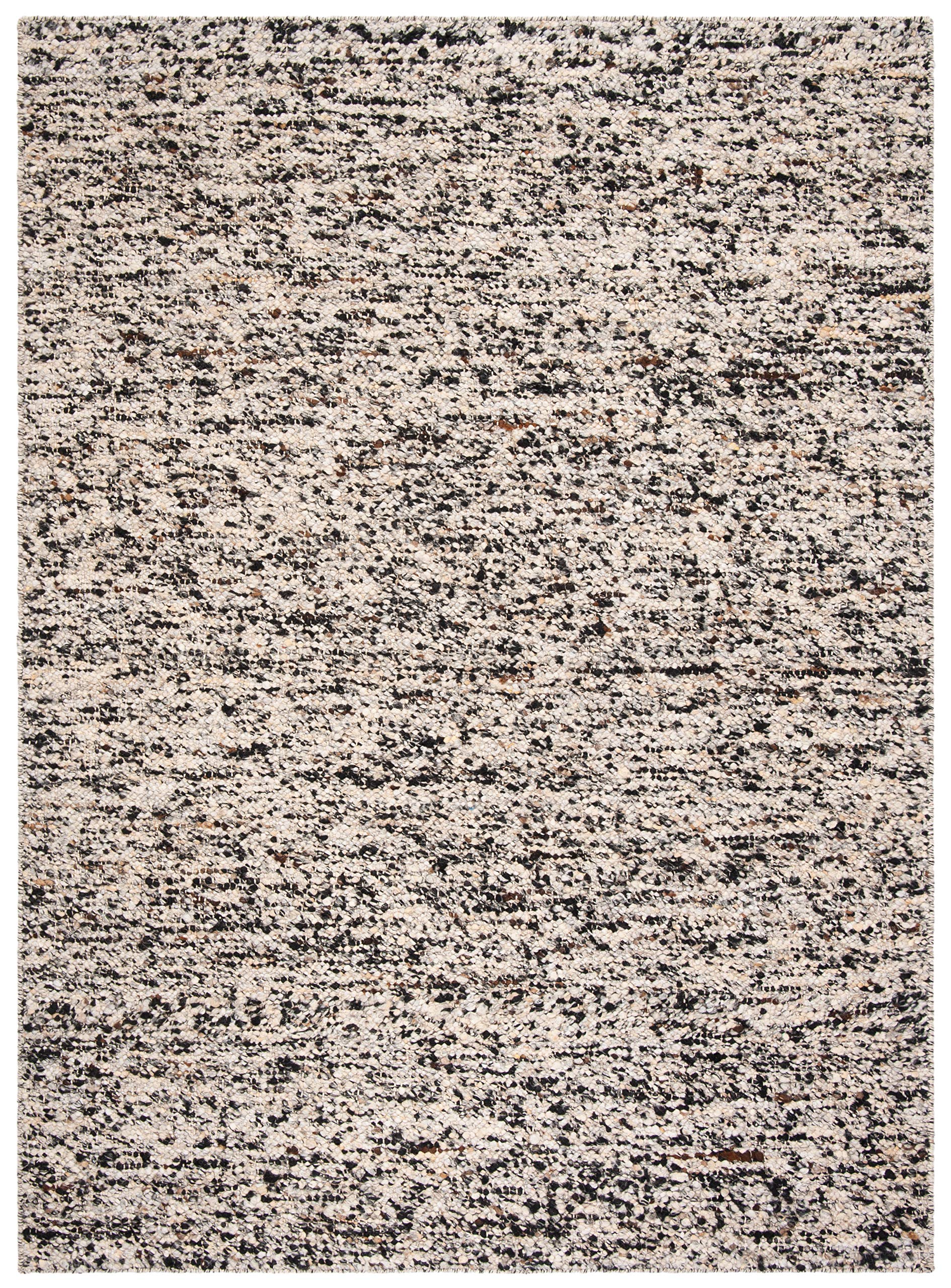 SAFAVIEH Area Rug 8x10 - Natura Collection - Large - Beige & Grey, Handmade Wool, Ideal for Living Room, Bedroom, Dining Space (NAT263F)