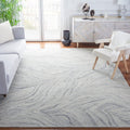 SAFAVIEH Metro Collection Area Rug - 10' x 14', Ivory & Silver, Handmade Modern Abstract Wool, Ideal for High Traffic Areas in Living Room, Bedroom (MET505G)