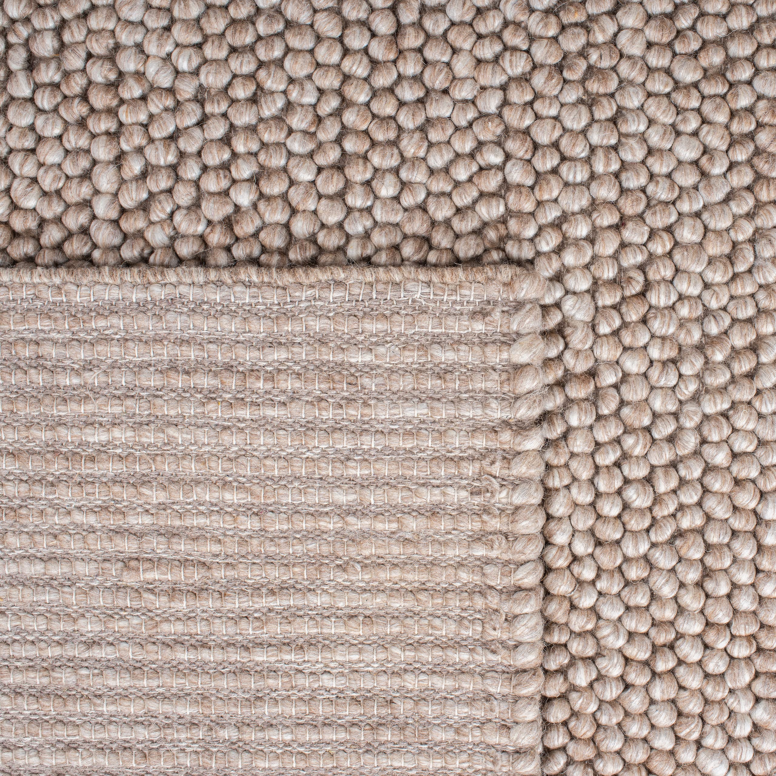 SAFAVIEH Area Rug 6x9 - Natura Collection - Brown, Handmade Wool Blend, Textured Design, Ideal for Living Room, Bedroom, Dining Space (NAT620T)
