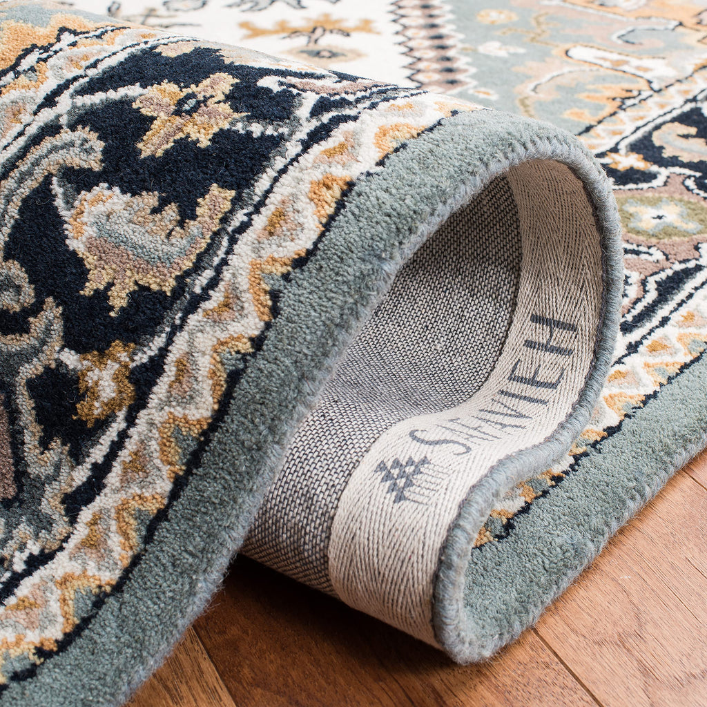 SAFAVIEH Area Rug 10x14 - Heritage Collection - Large - Grey & Green, Handmade Wool, Traditional Oriental Medallion Design, Ideal for Living Room, Bedroom, Dining Space (HG625W)