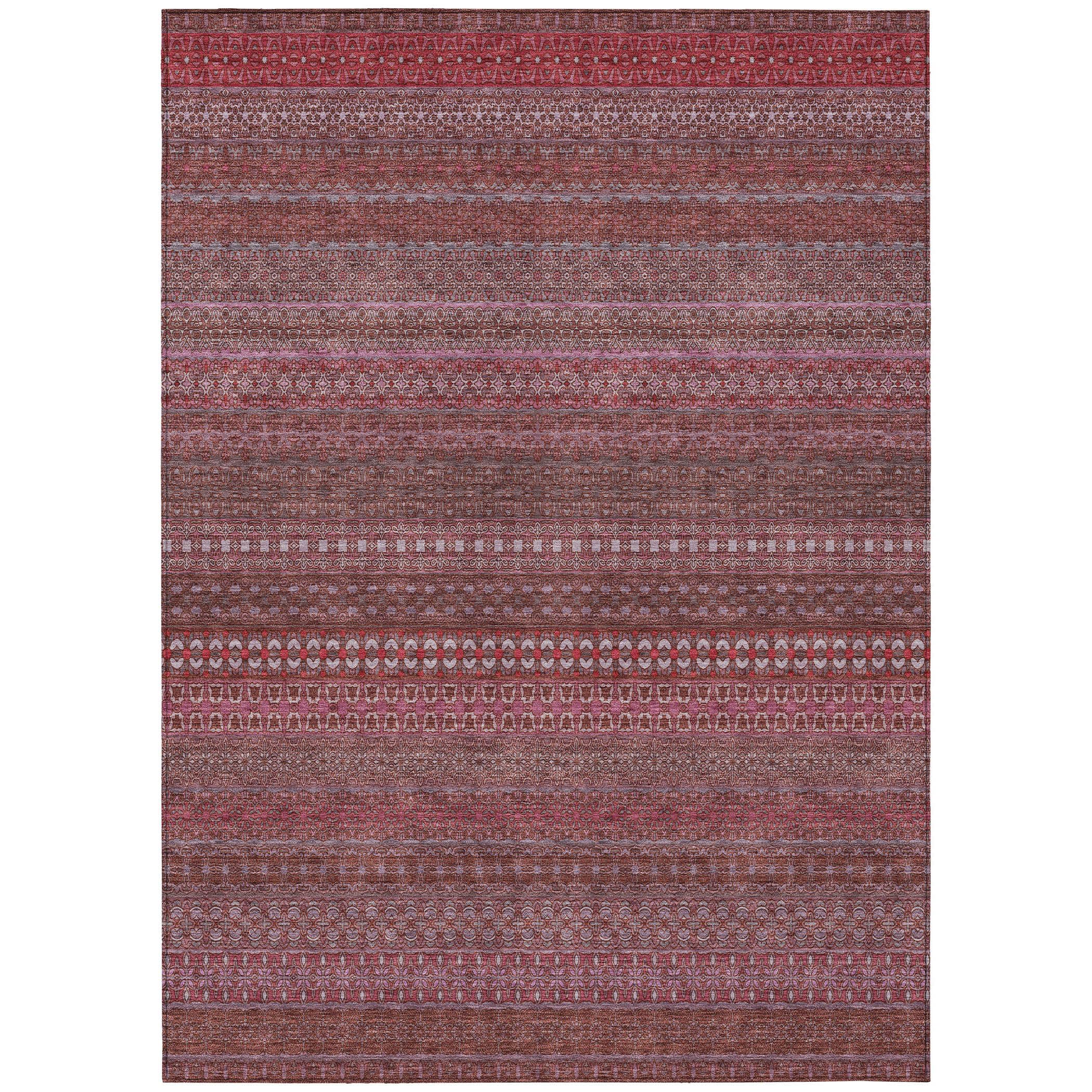 Addison Rugs Chantille ACN527 Red 9' x 12 Indoor Outdoor Area Rug, Stain Resistant, Machine Washable, Non Shedding, Bedroom, Living Room, Dining Room, Kitchen Rug