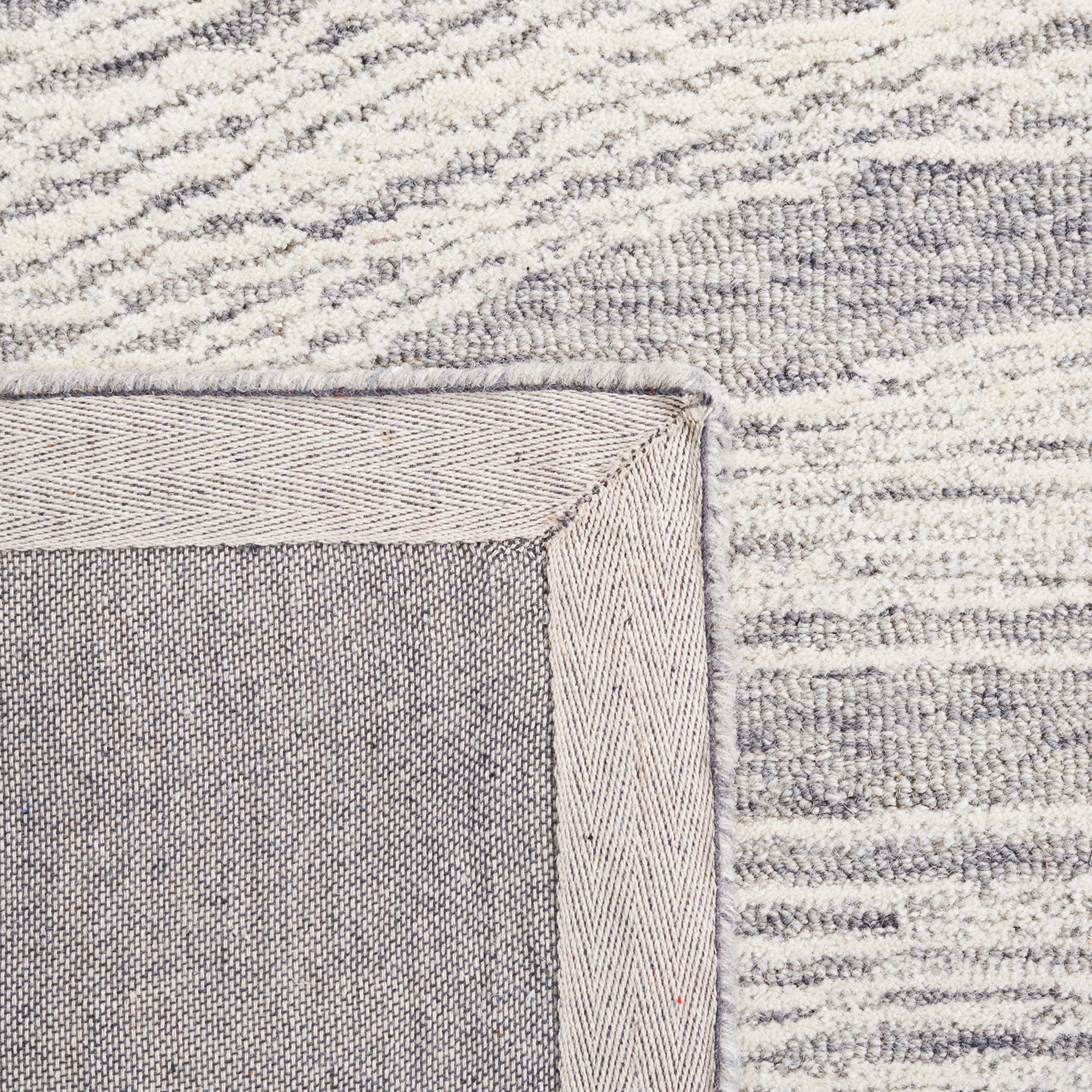 SAFAVIEH Area Rug 8x10 - Metro Collection - Large - Grey & Ivory, Handmade Wool, Modern Design, Ideal for Living Room, Bedroom, Office, Dining Space (MET995F)