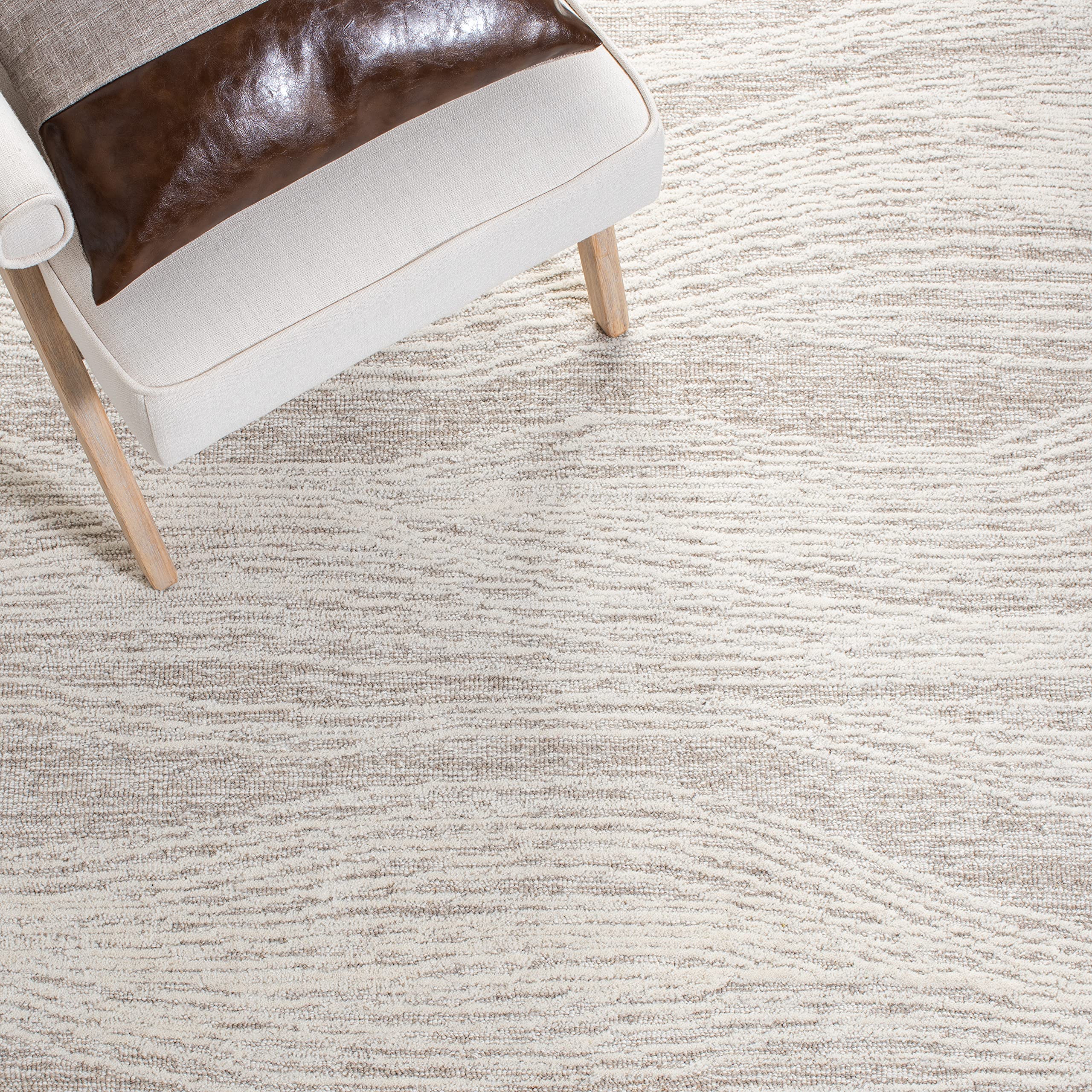 SAFAVIEH Metro Collection 8' x 10' NaturalIvory MET995A Handmade Premium Wool Living Room Dining Bedroom Area Rug