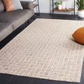 SAFAVIEH Area Rug 8x10 - Micro-Loop Collection - Large - Taupe & Ivory, Handmade Wool, Geometric Design, Ideal for Living Room, Bedroom, Office, Dining Space (MLP537E)
