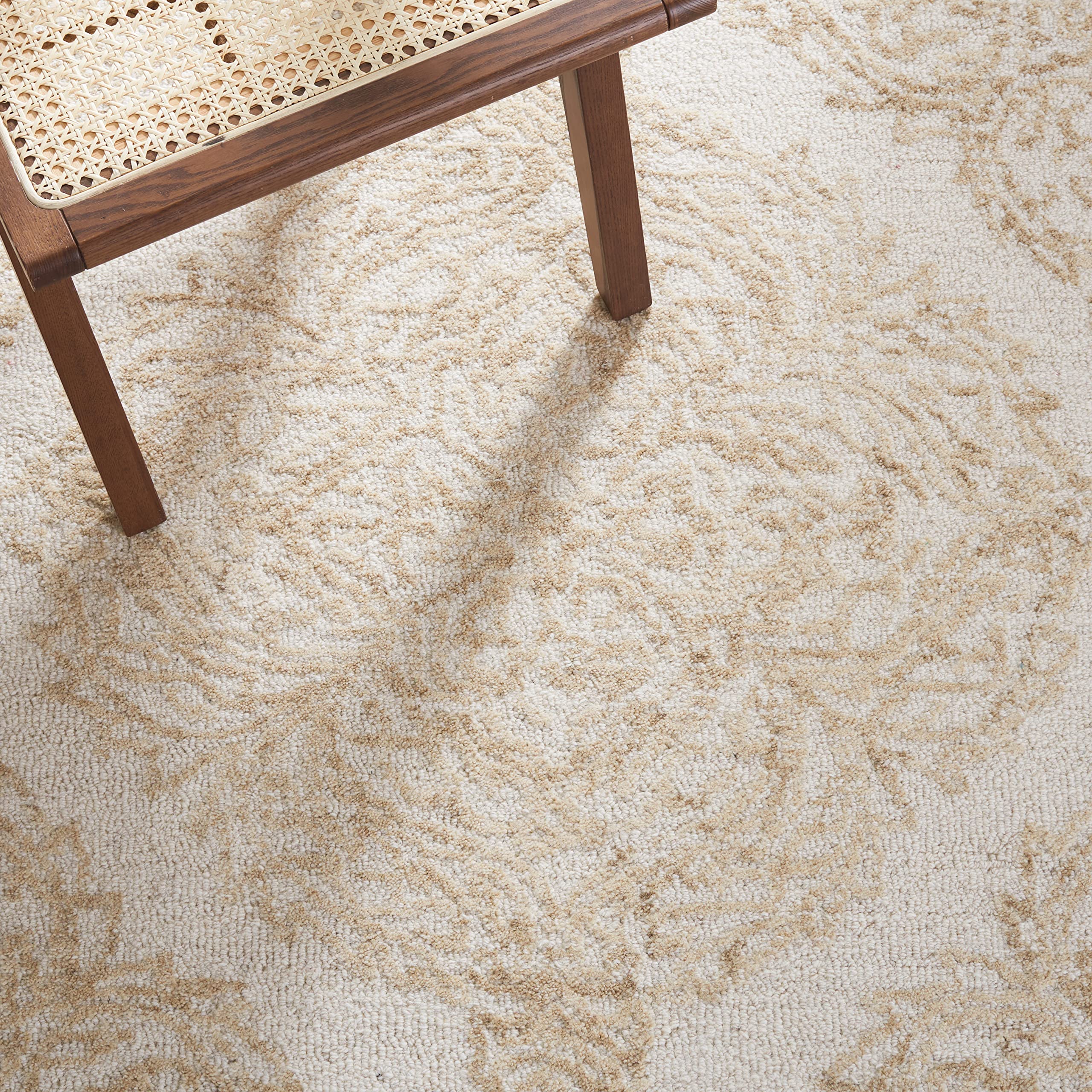 SAFAVIEH Area Rug 8x10 - Abstract Collection - Large - Ivory & Beige, Handmade Wool, Ideal for Living Room, Bedroom, Office, Dining Space (ABT346B)
