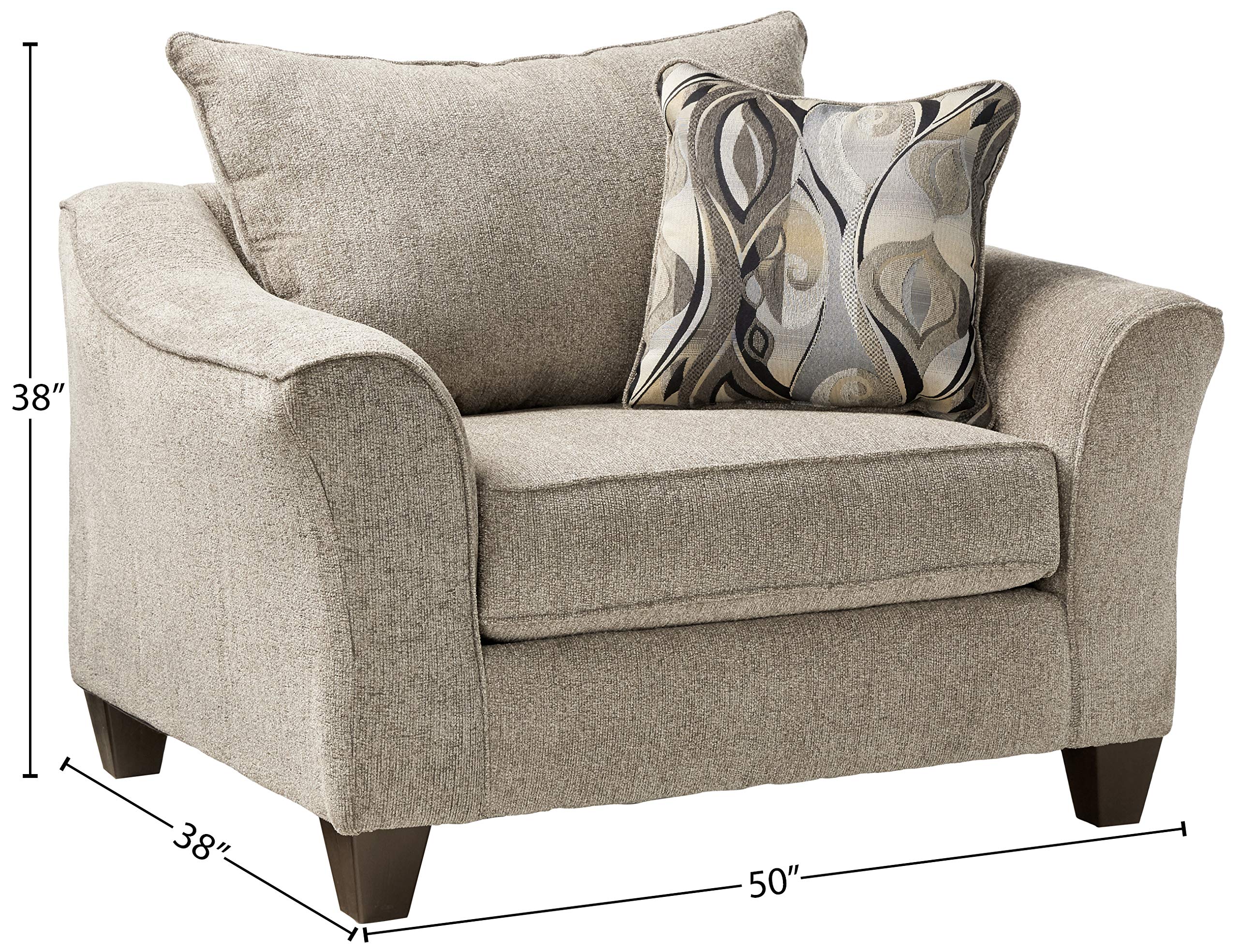 Roundhill Furniture Camaro Platinum Fabric Pillow Back Accent Chair