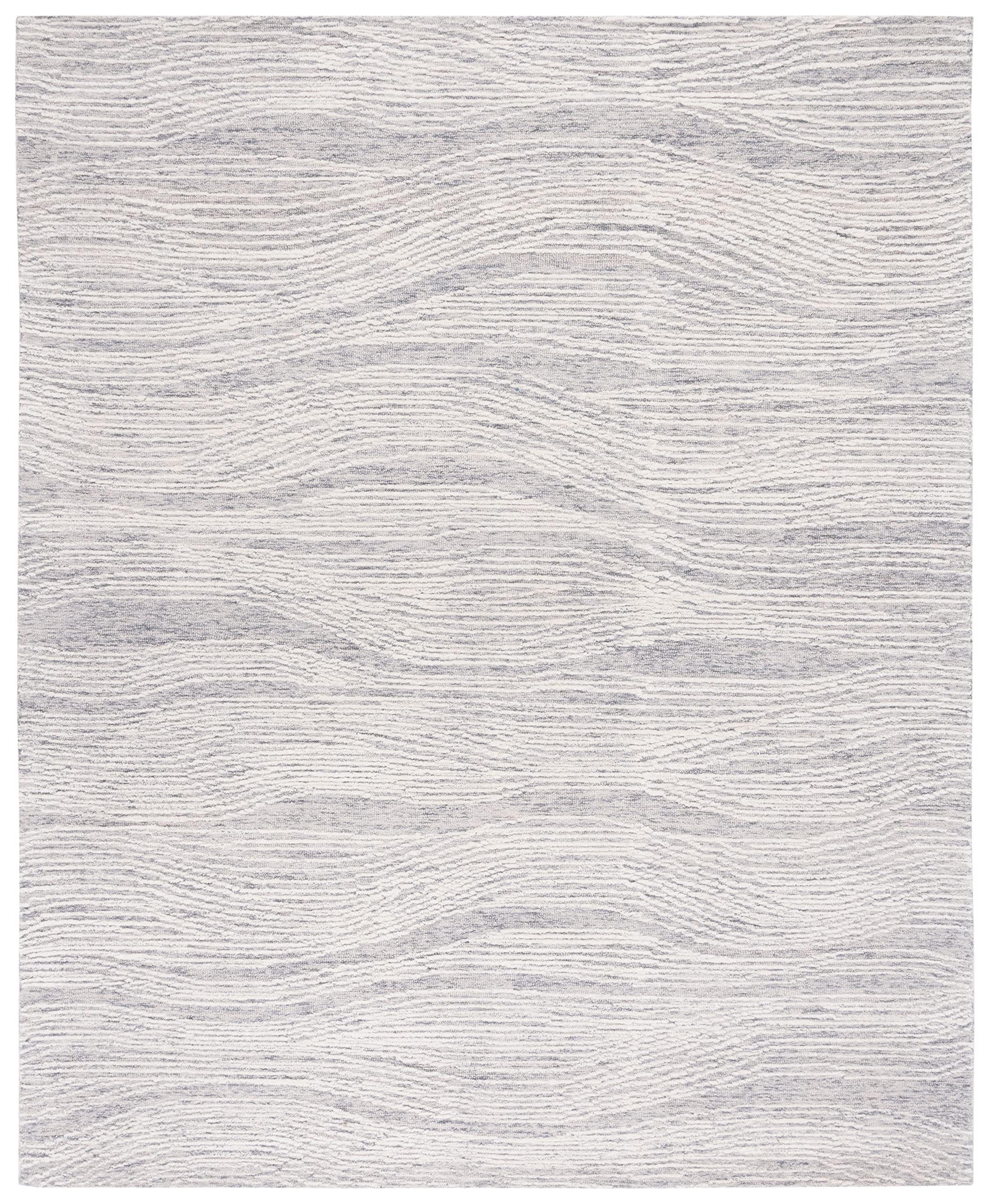 SAFAVIEH Area Rug 8x10 - Metro Collection - Large - Grey & Ivory, Handmade Wool, Modern Design, Ideal for Living Room, Bedroom, Office, Dining Space (MET995F)