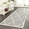 SAFAVIEH Cambridge Collection Area Rug - 10' x 14', Silver & Ivory, Handmade Moroccan Trellis Wool, Ideal for High Traffic Areas in Living Room, Bedroom (CAM134D)