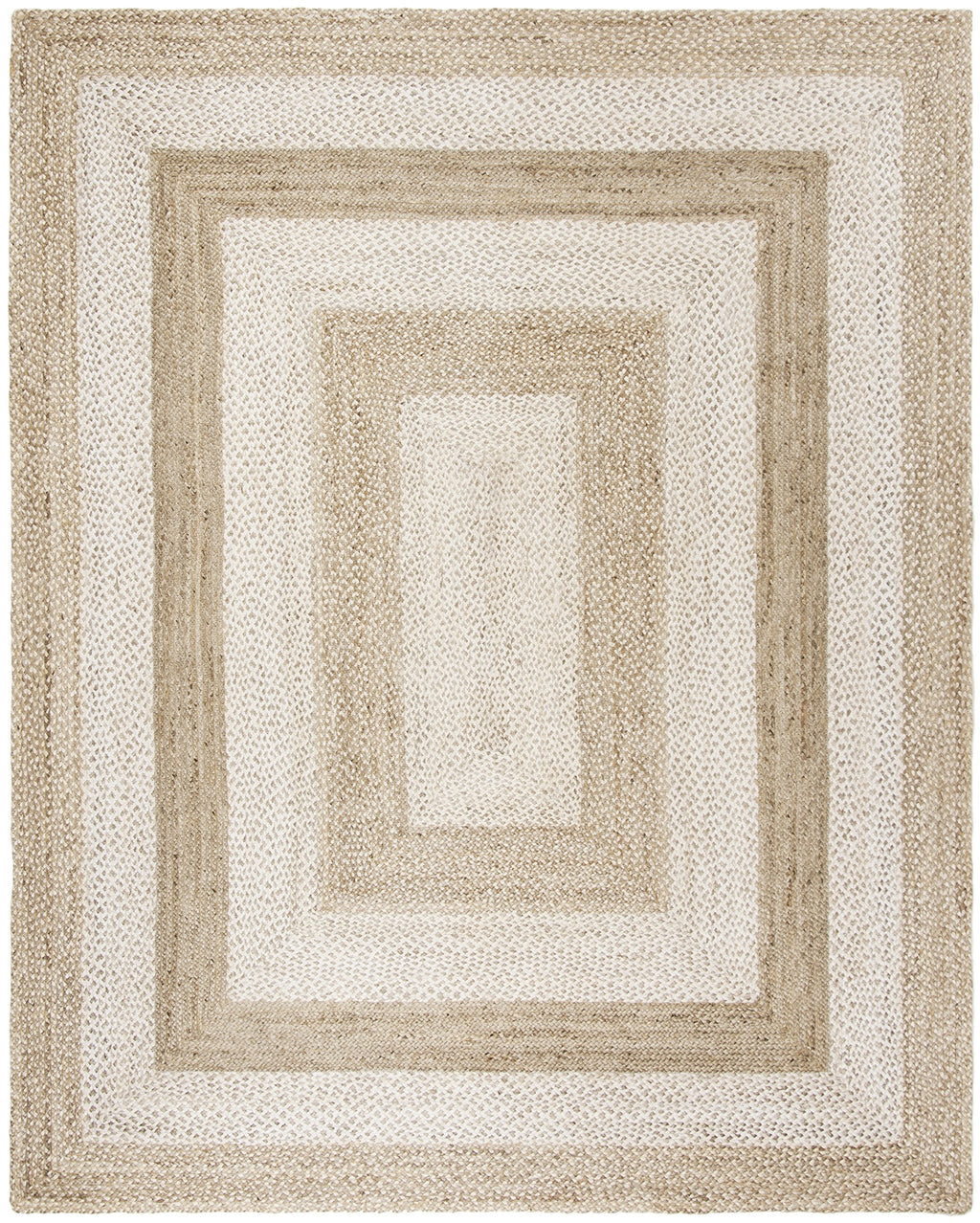 SAFAVIEH Natural Fiber Collection Area Rug - 10' x 14', Grey & Ivory, Handmade Farmhouse Boho Coastal Rustic Braided Jute, Ideal for High Traffic Areas in Living Room, Bedroom (NF884F)