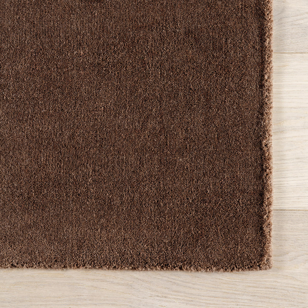 Rugs USA Maru Handmade, Dark Brown, 5' x 8', Solid, Wool, Soft and Cozy, High Traffic, Stain Resistant, Easy Clean, Durable Area Rug for Bedroom, Living Room, Dining Space, Den, Foyer, Entryway