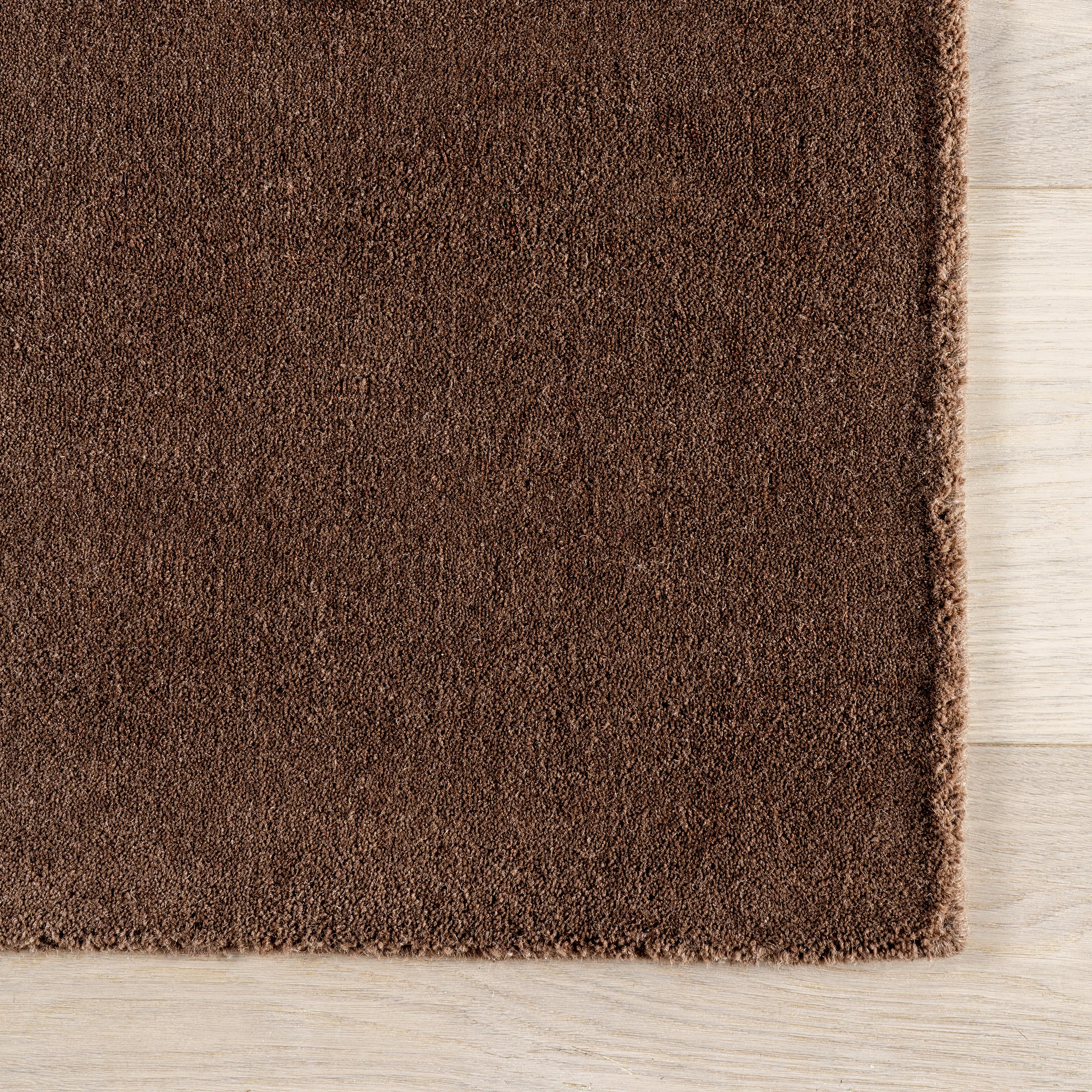 Rugs USA Maru Handmade, Dark Brown, 5' x 8', Solid, Wool, Soft and Cozy, High Traffic, Stain Resistant, Easy Clean, Durable Area Rug for Bedroom, Living Room, Dining Space, Den, Foyer, Entryway